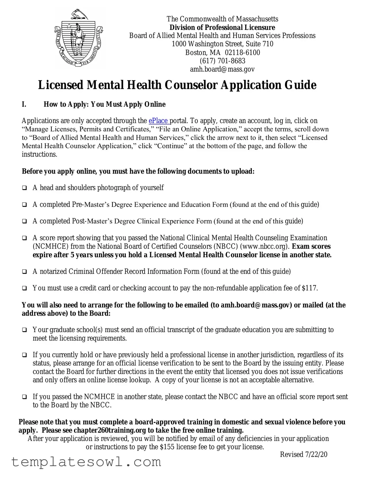 Fill Out Your Lmhc Form