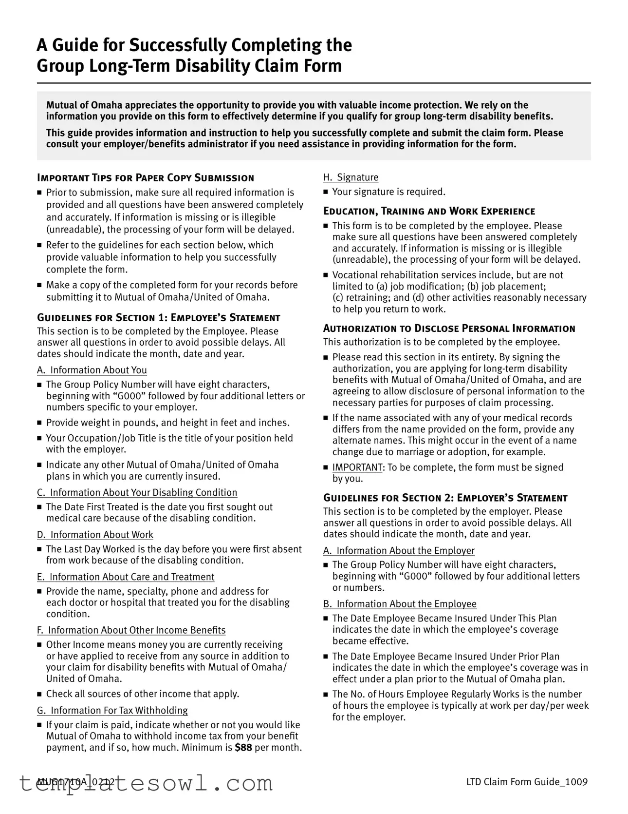 Fill Out Your Long Term Disability Form