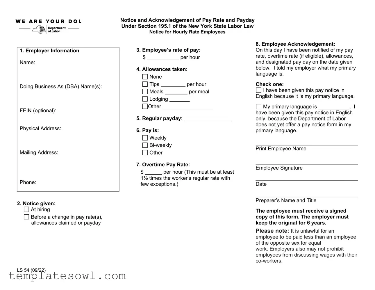 Fill Out Your Ls 54 Form