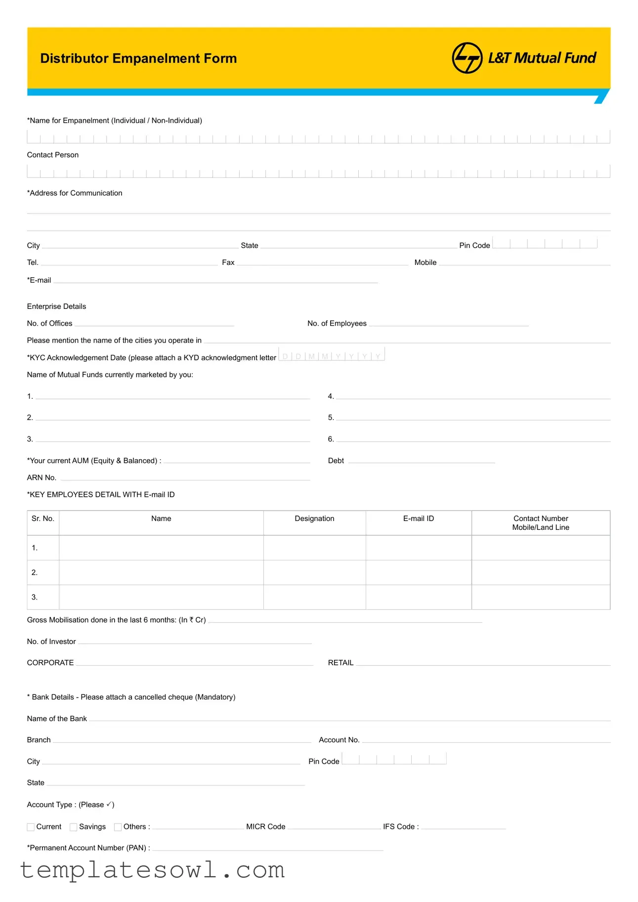 Fill Out Your Lt Mutual Fund Empanelment Form