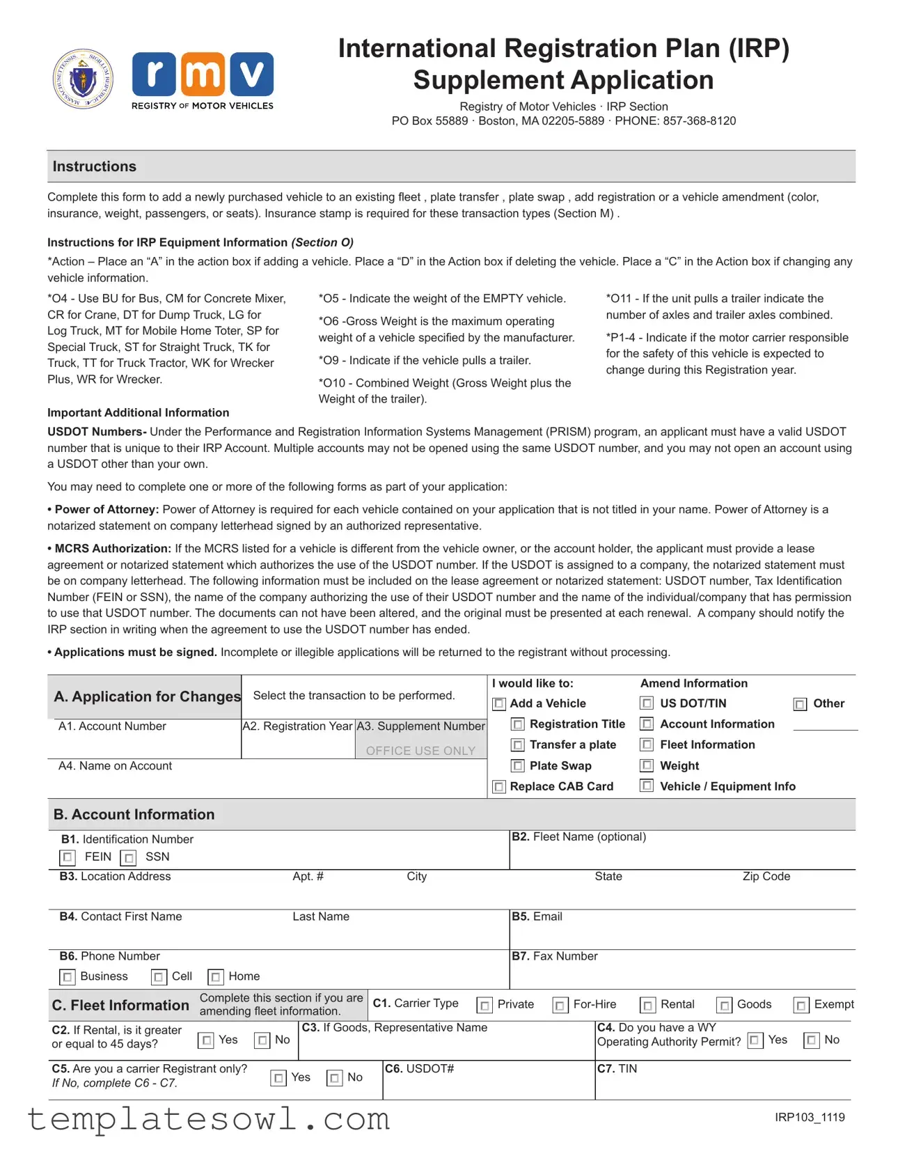 Fill Out Your Ma Irp Application Form