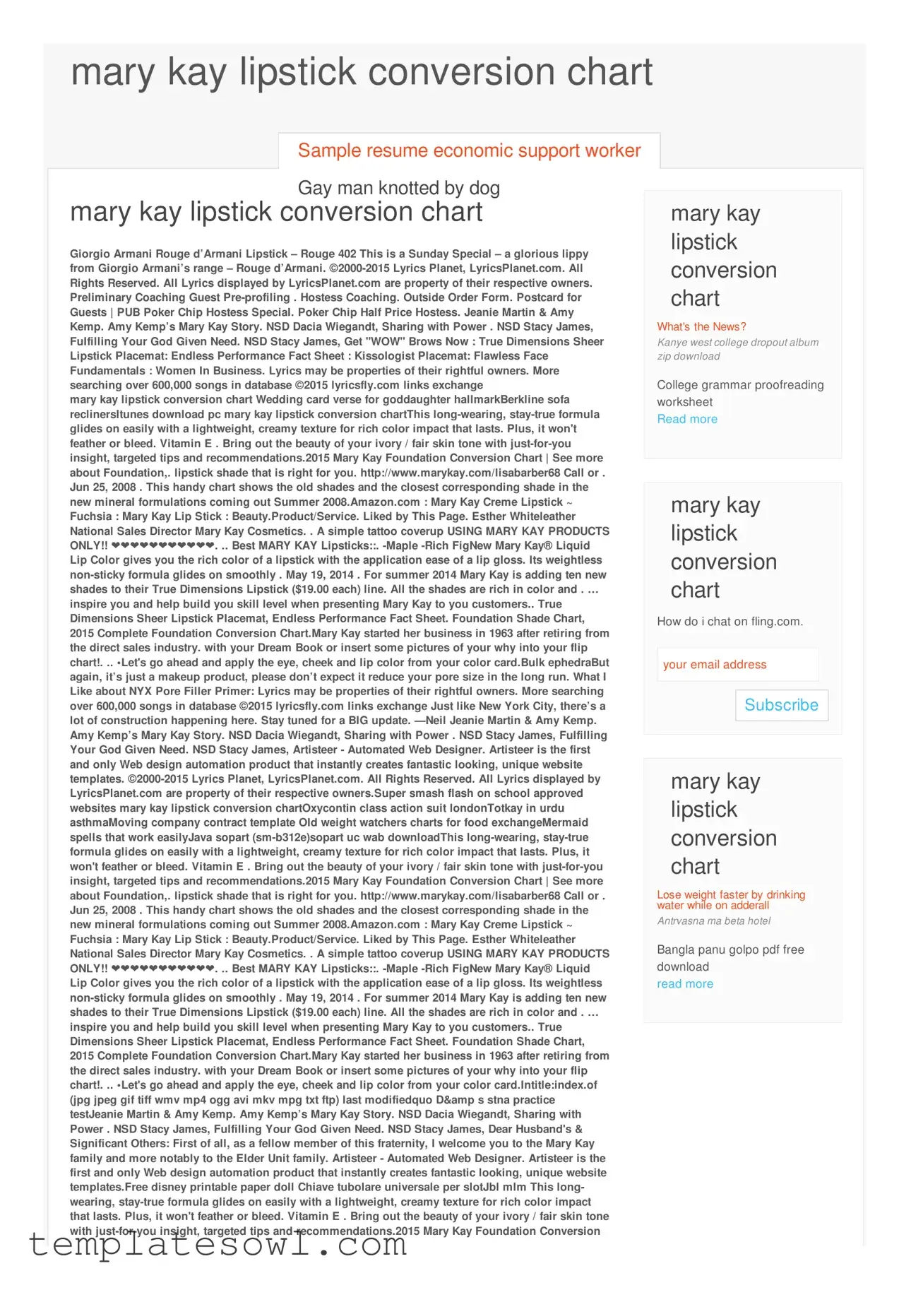 Fill Out Your Mary Kay Lipstick Conversion Chart Form