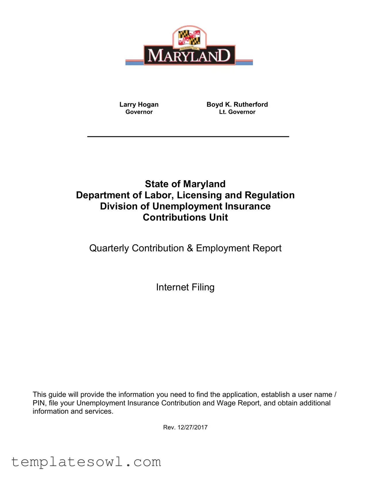 Fill Out Your Maryland Quarterly Contribution Report Form