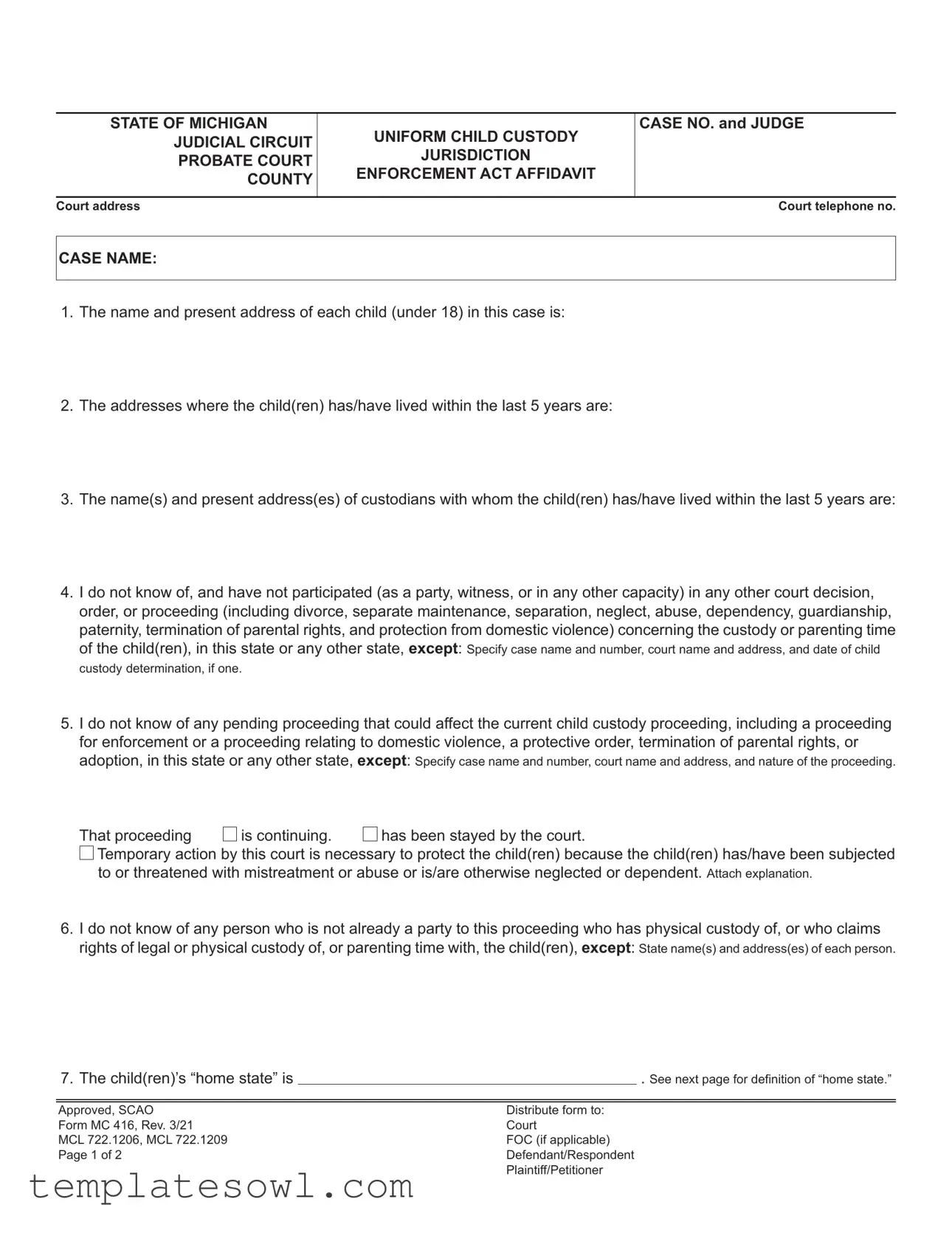 Fill Out Your Mc 416 Form