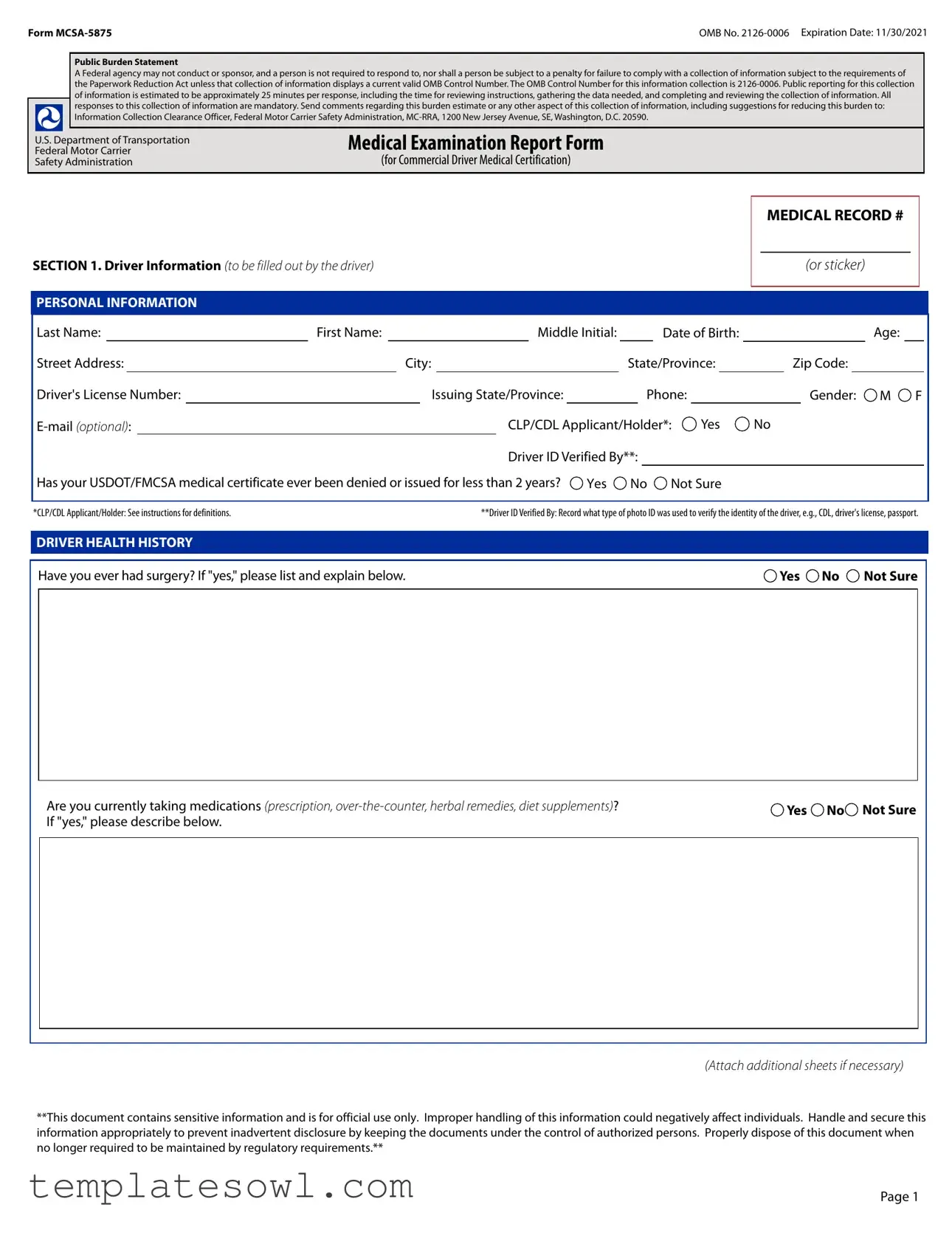 Fill Out Your Mcsa 5875 Form