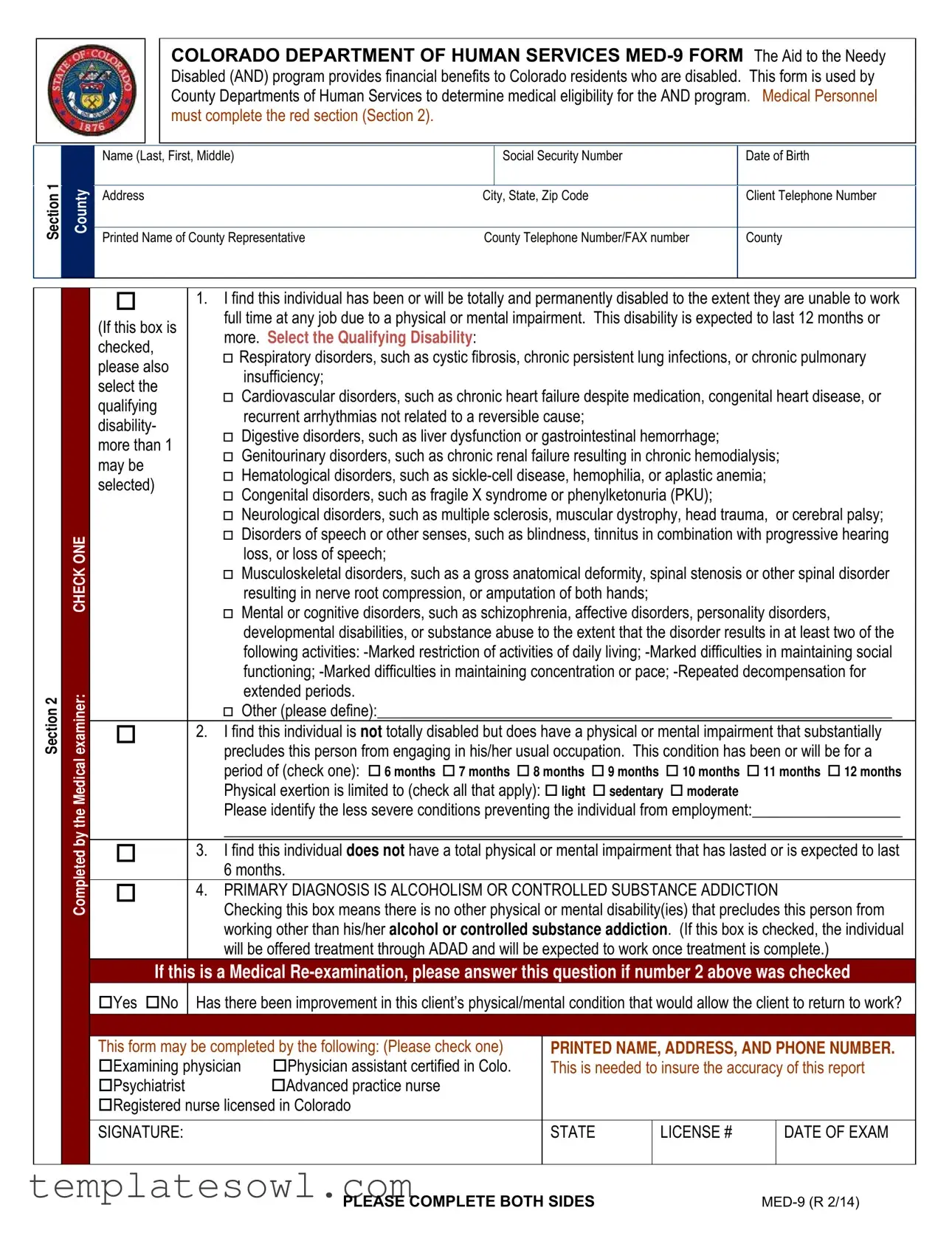 Fill Out Your Med 9 Form