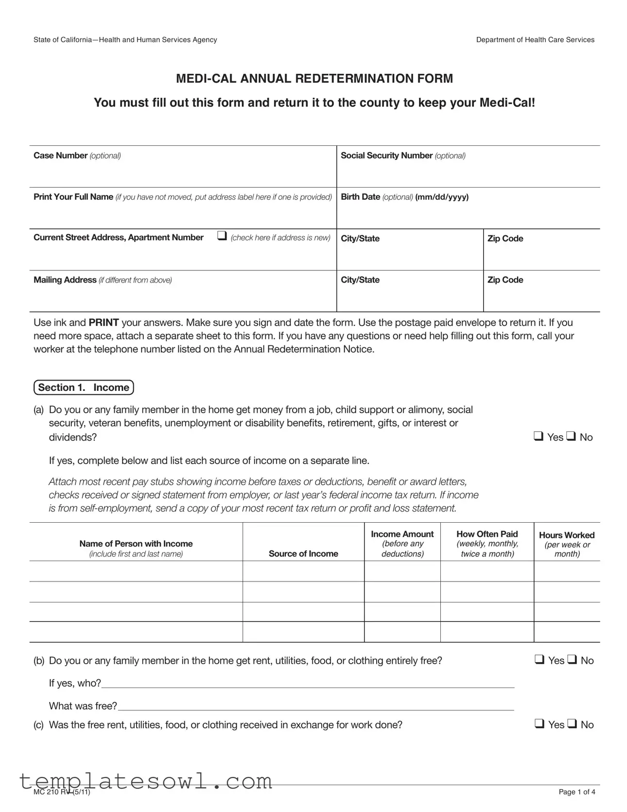 Fill Out Your Medi Cal Redetermination Form