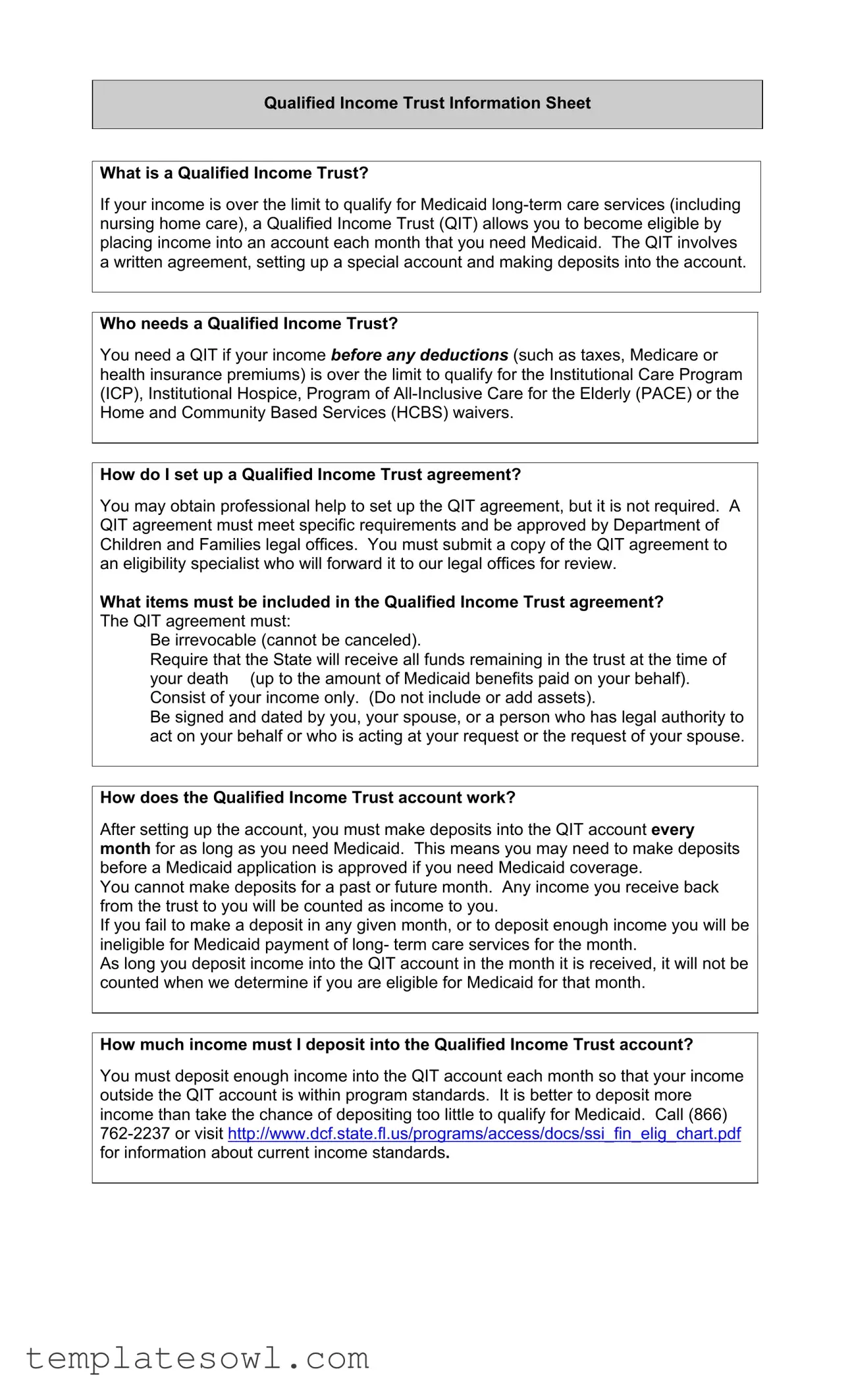 Fill Out Your Medicaid Income Trust Form