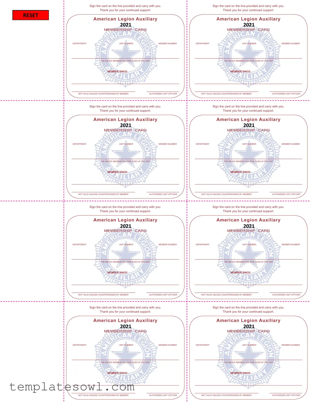 Fill Out Your Membershipcard Form