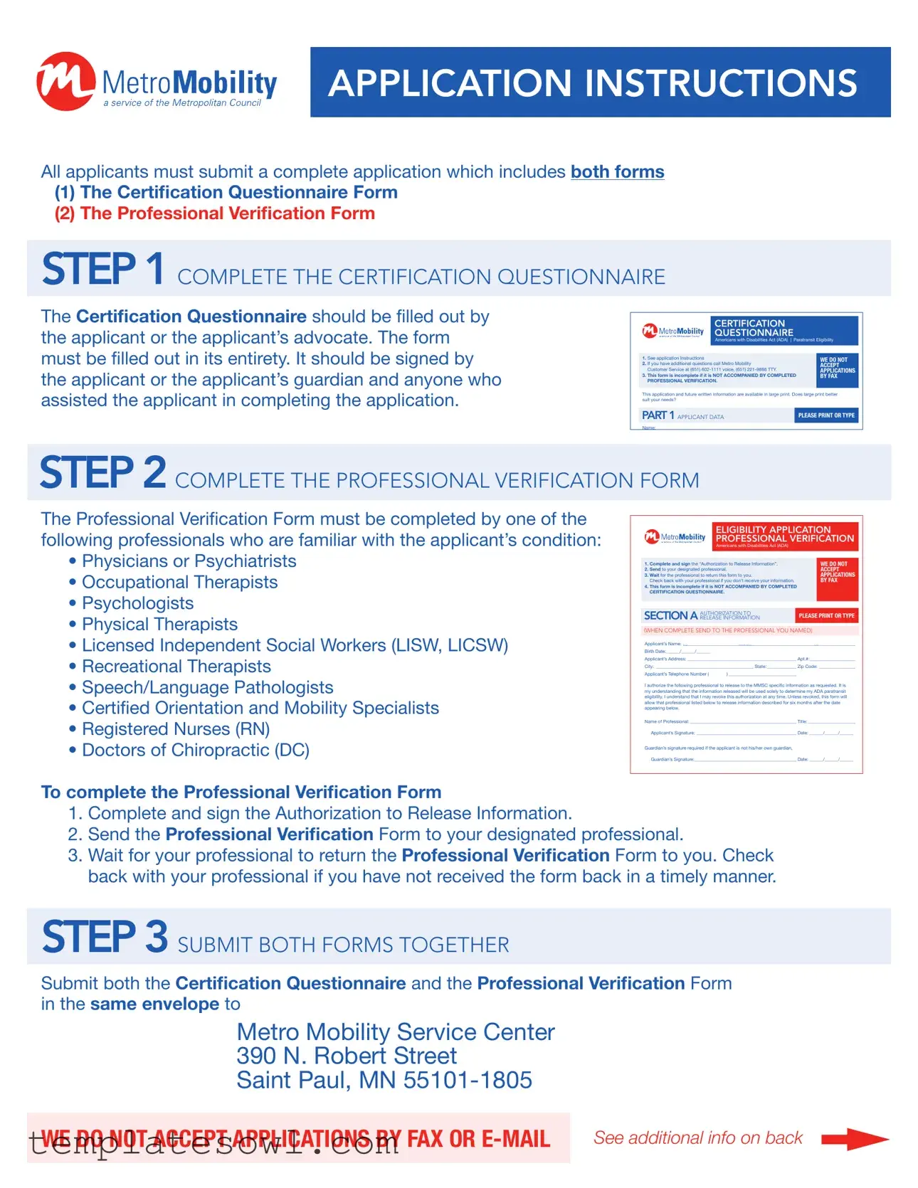Fill Out Your Metro Mobility Application Form