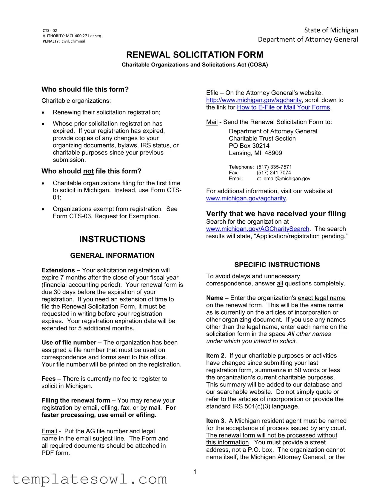 Fill Out Your Michigan Cts 02 Form