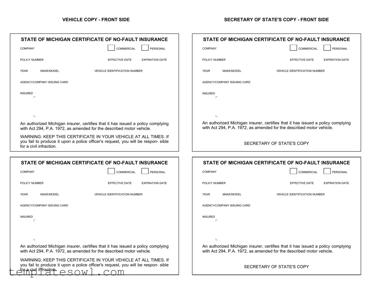 Fill Out Your Michigan No Fault Insurance Form