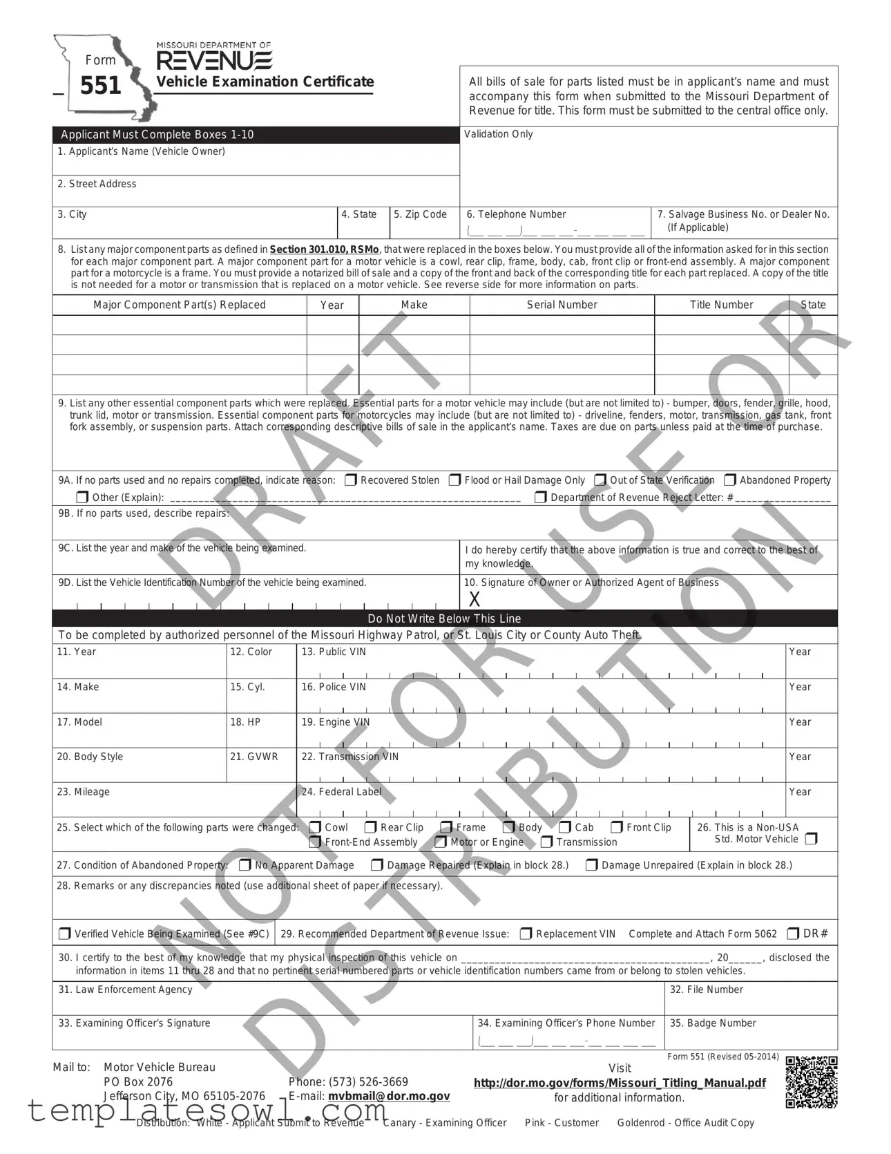 Fill Out Your Mo 551 Form