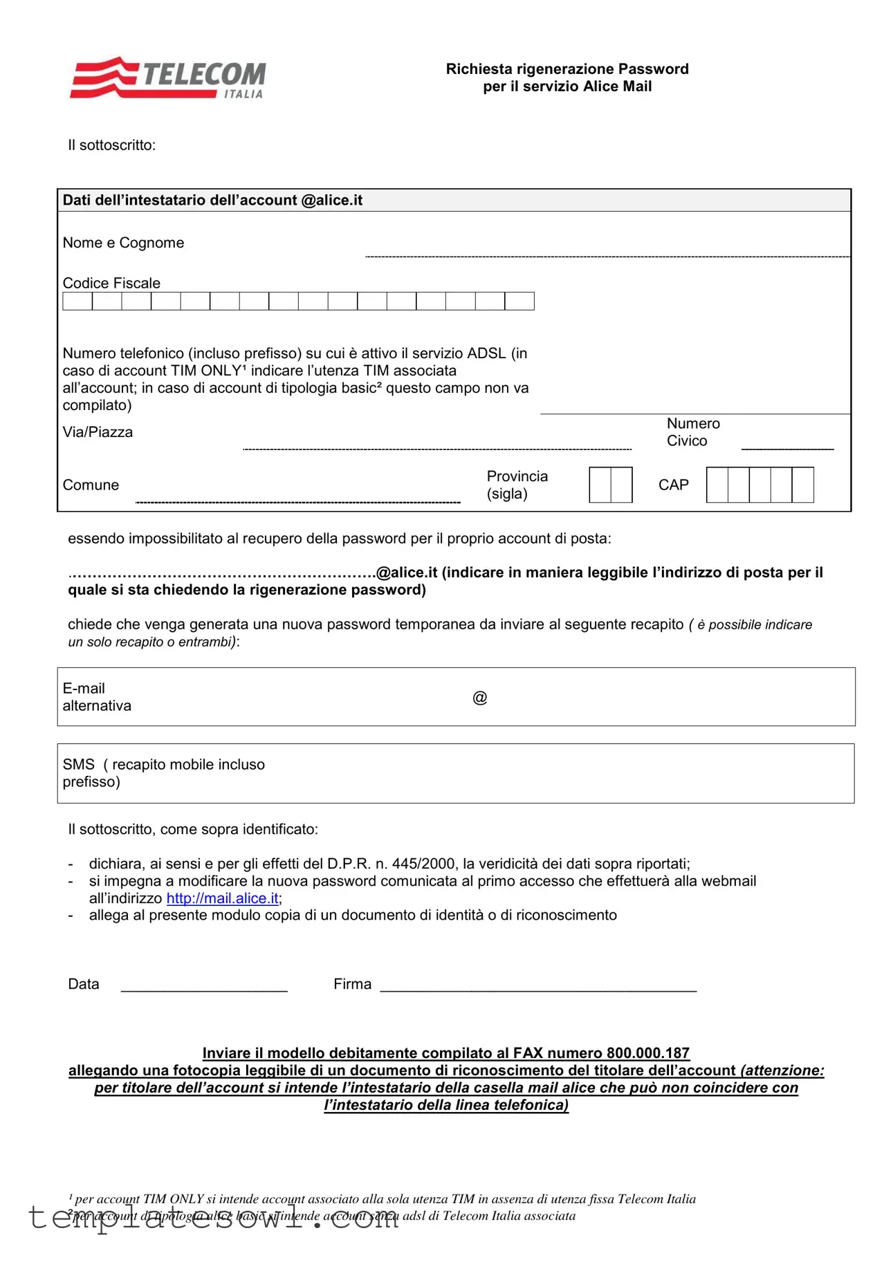 Fill Out Your Moduli Telecom Reset Password Form