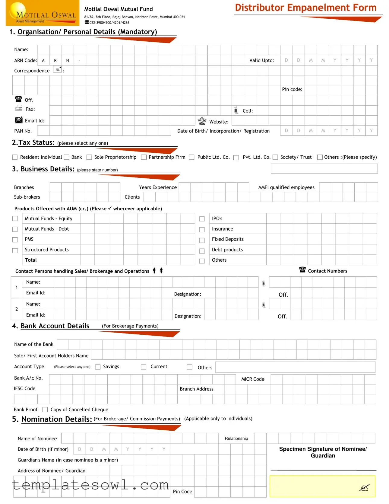 Fill Out Your Motilal Oswal Form