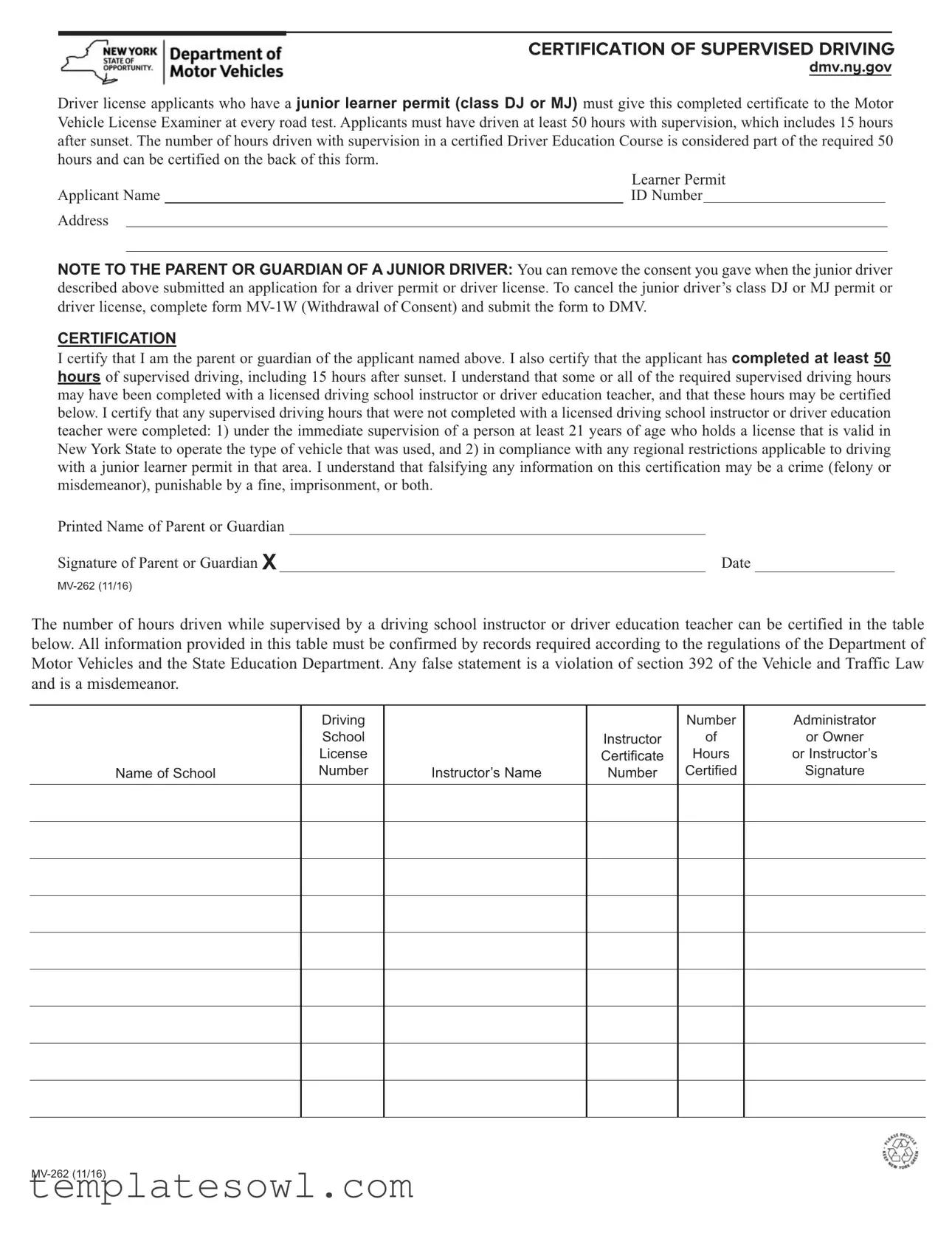 Fill Out Your Mv 262 Form