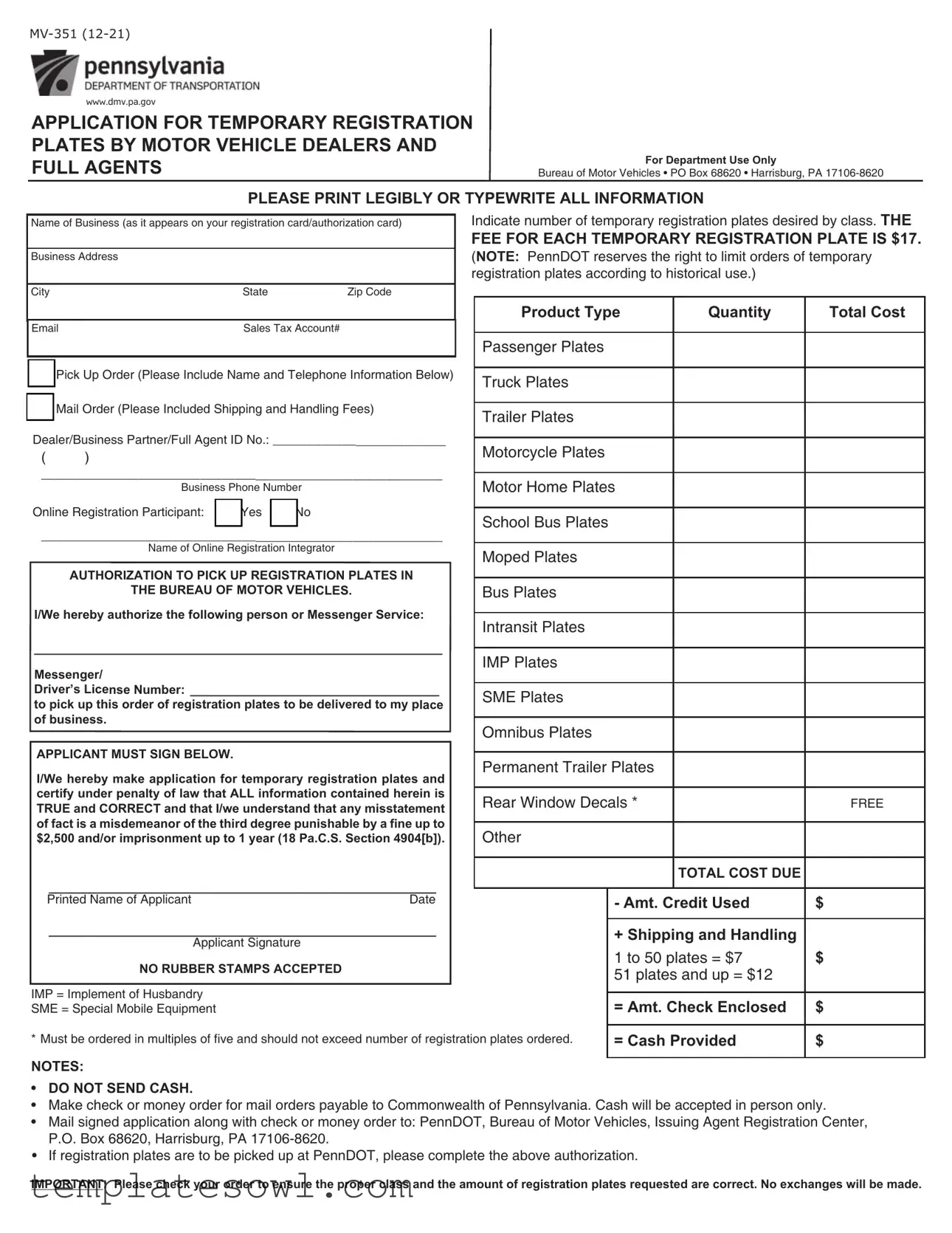 Fill Out Your Mv 351 Form