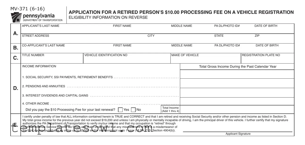 Fill Out Your Mv 371 Form