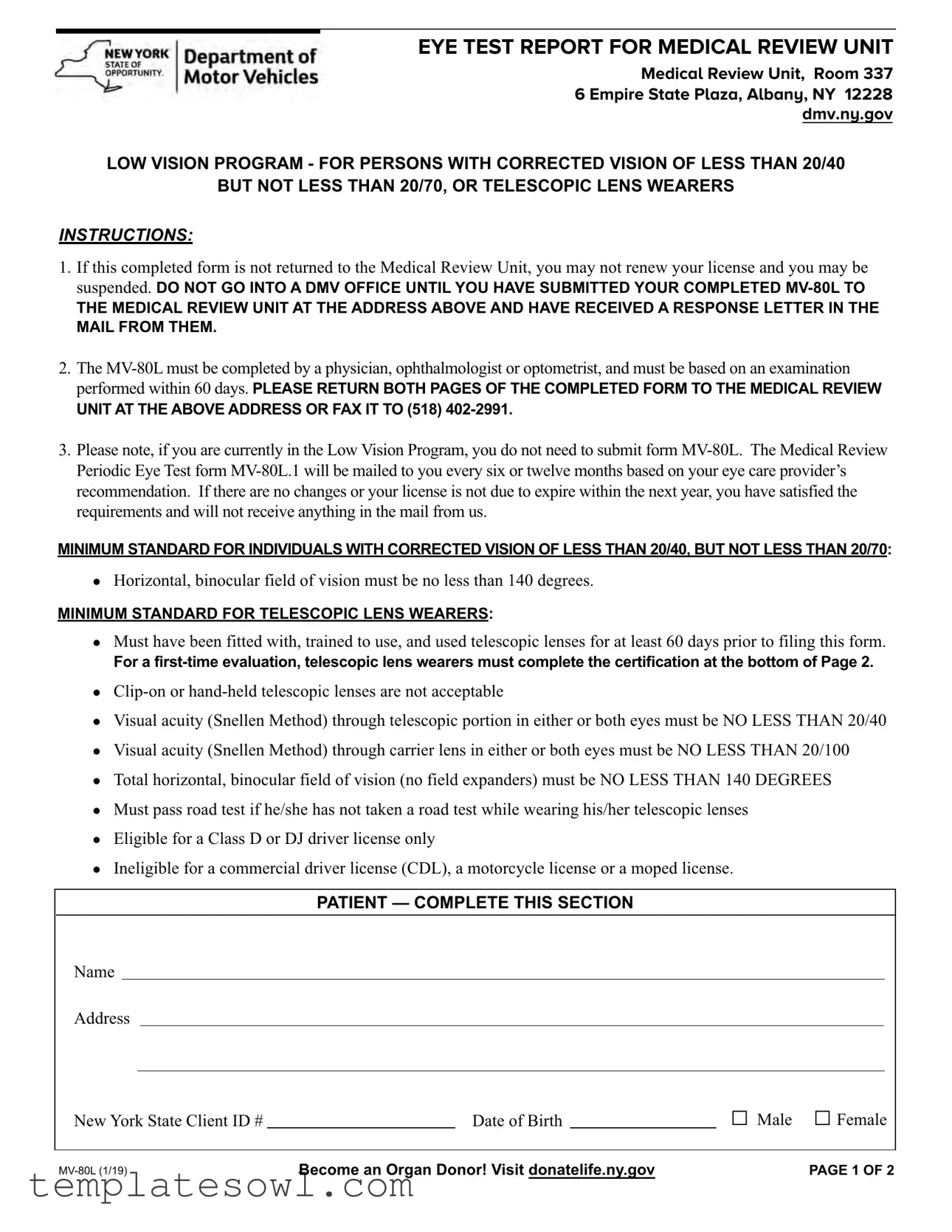 Fill Out Your Mv 80L Form