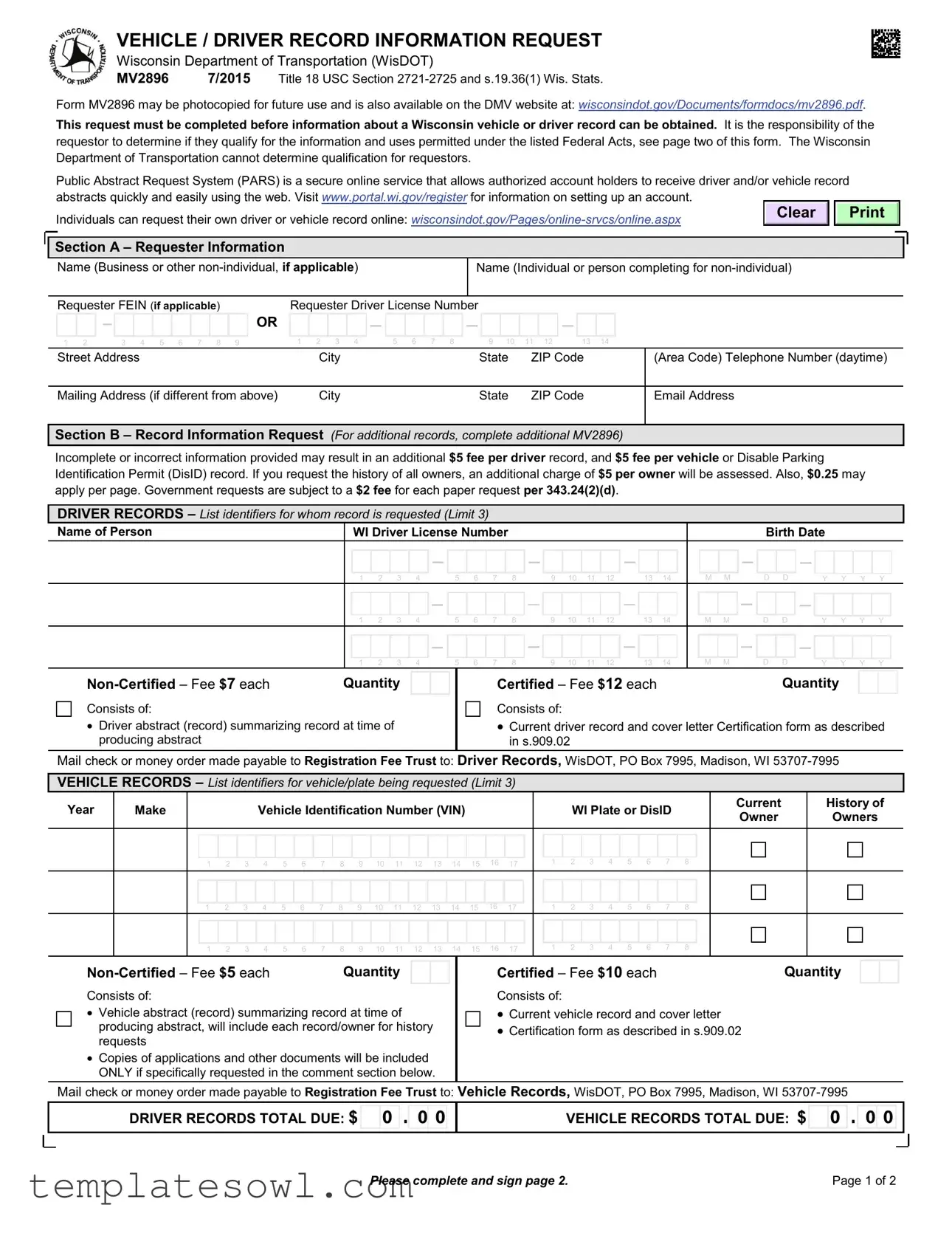 Fill Out Your Mv2896 Form