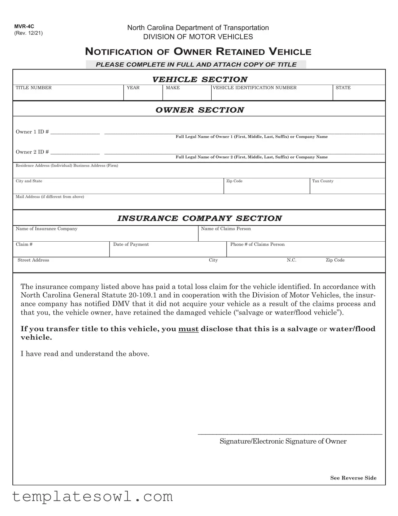 Fill Out Your Mvr 4C Form