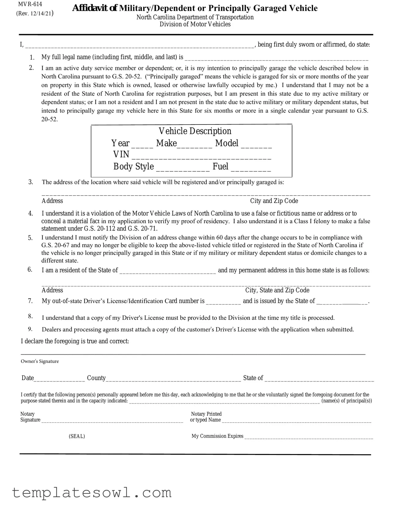 Fill Out Your Mvr 614 Form