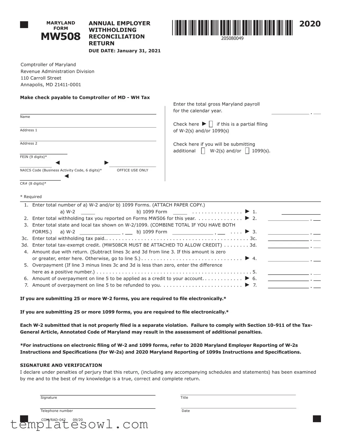 Fill Out Your Mw508 Form