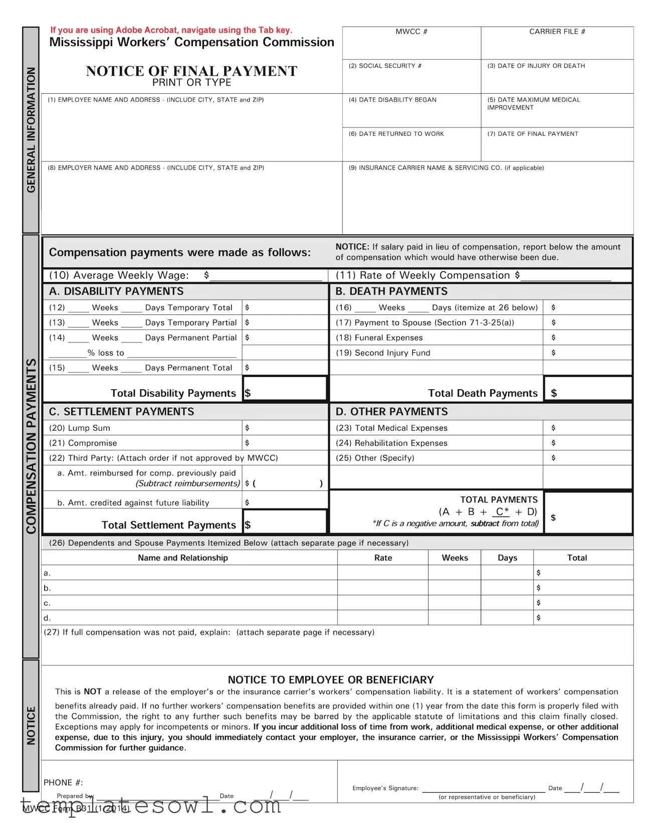 Fill Out Your Mwcc B31 Form