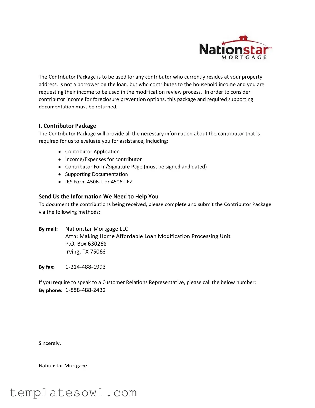 Fill Out Your Nationstar Contributor Application Form
