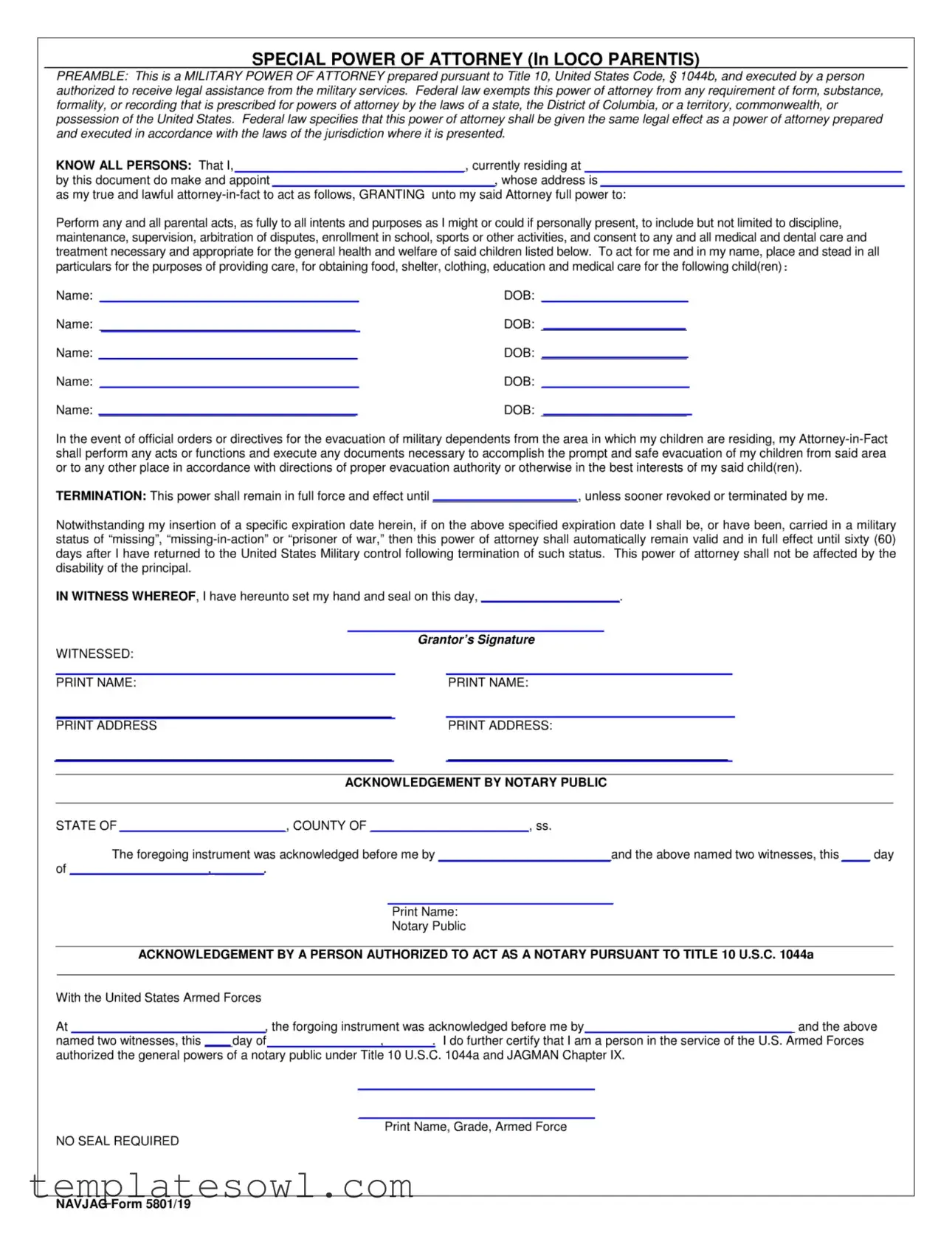 Fill Out Your Navjag 5801 Form