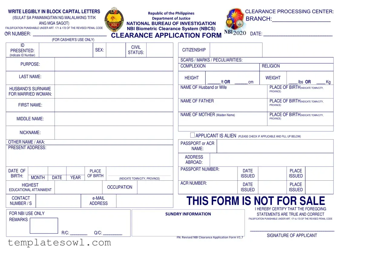 Fill Out Your Nbi Clearance Form