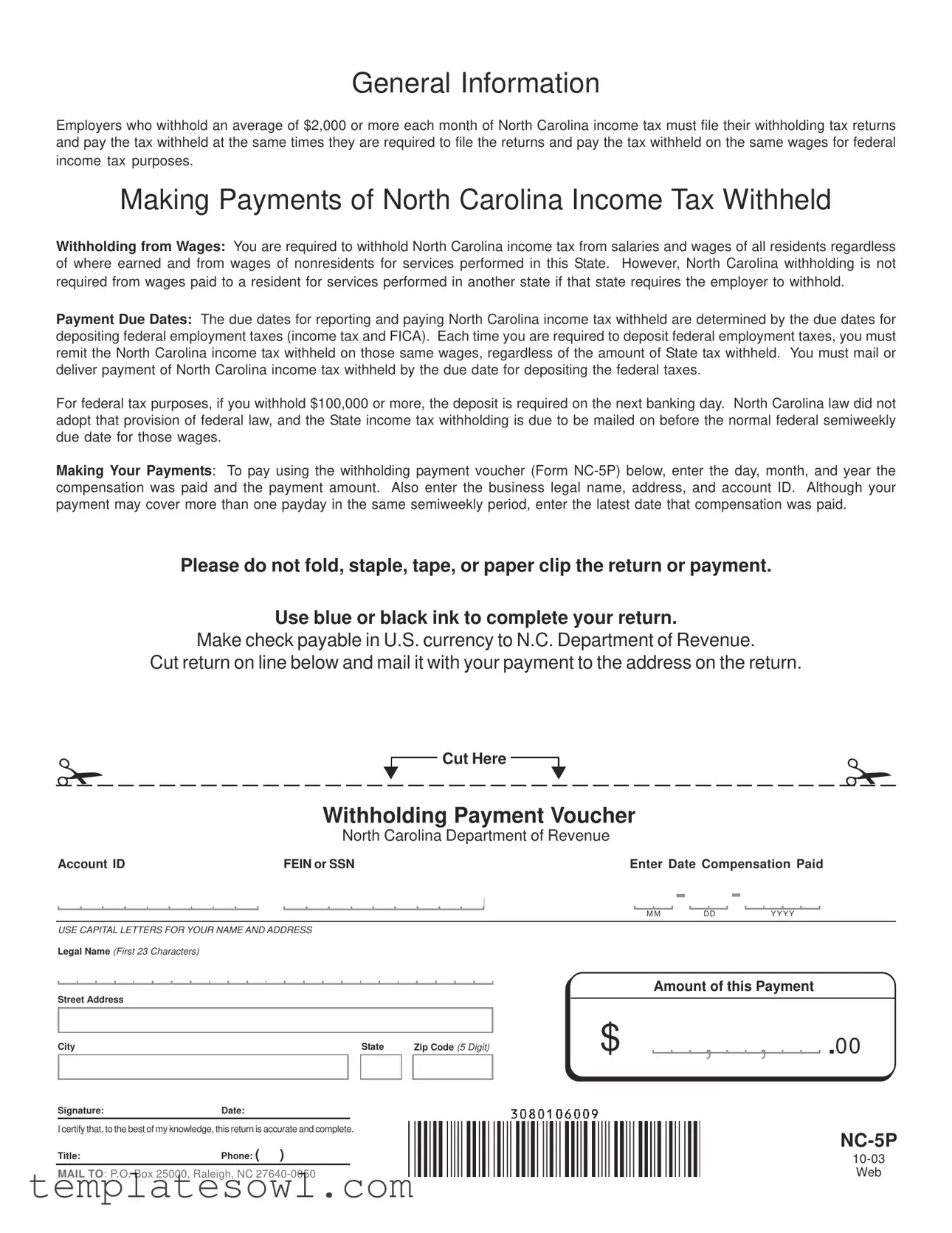 Fill Out Your Nc 5P Form