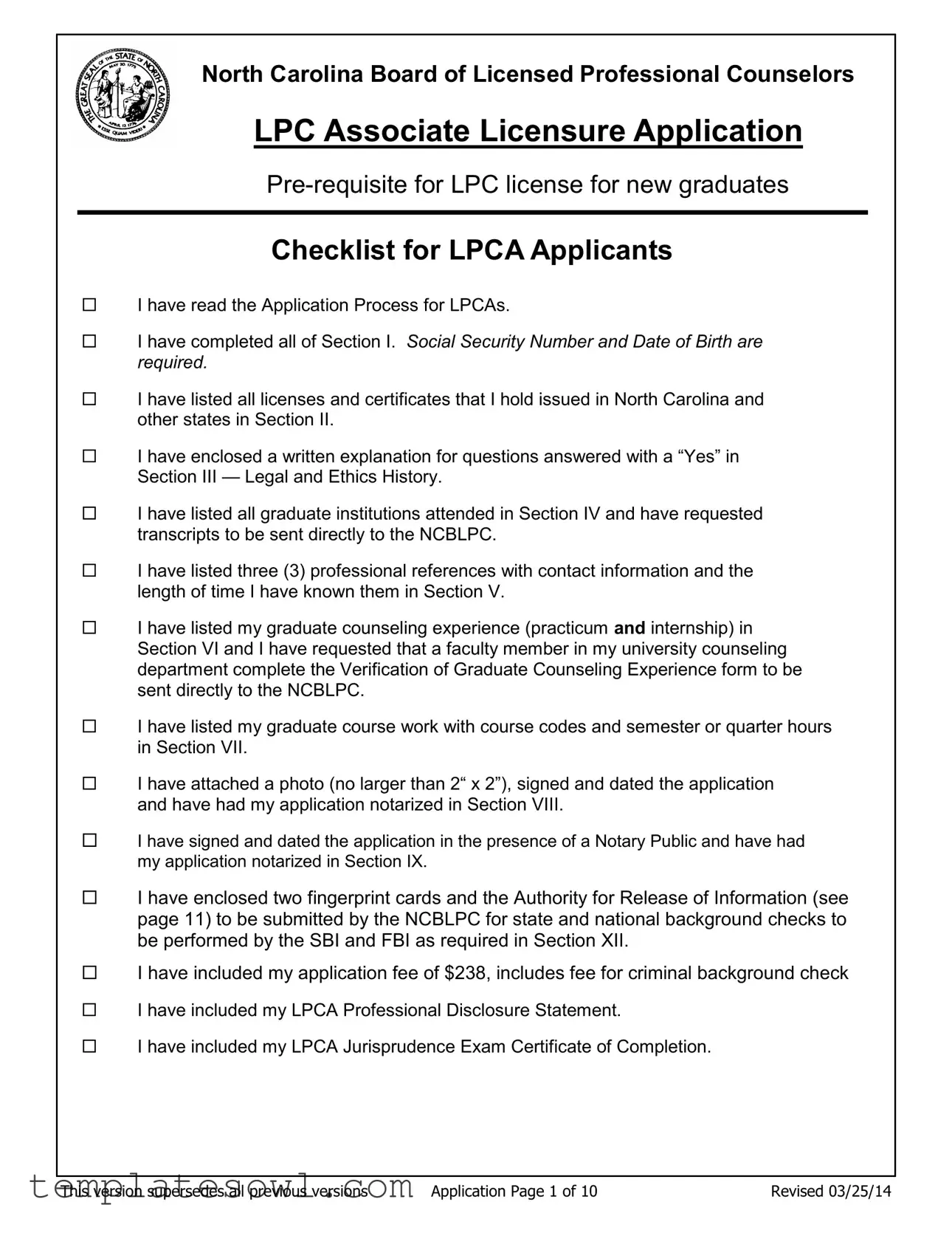 Fill Out Your Nc Blpc Form