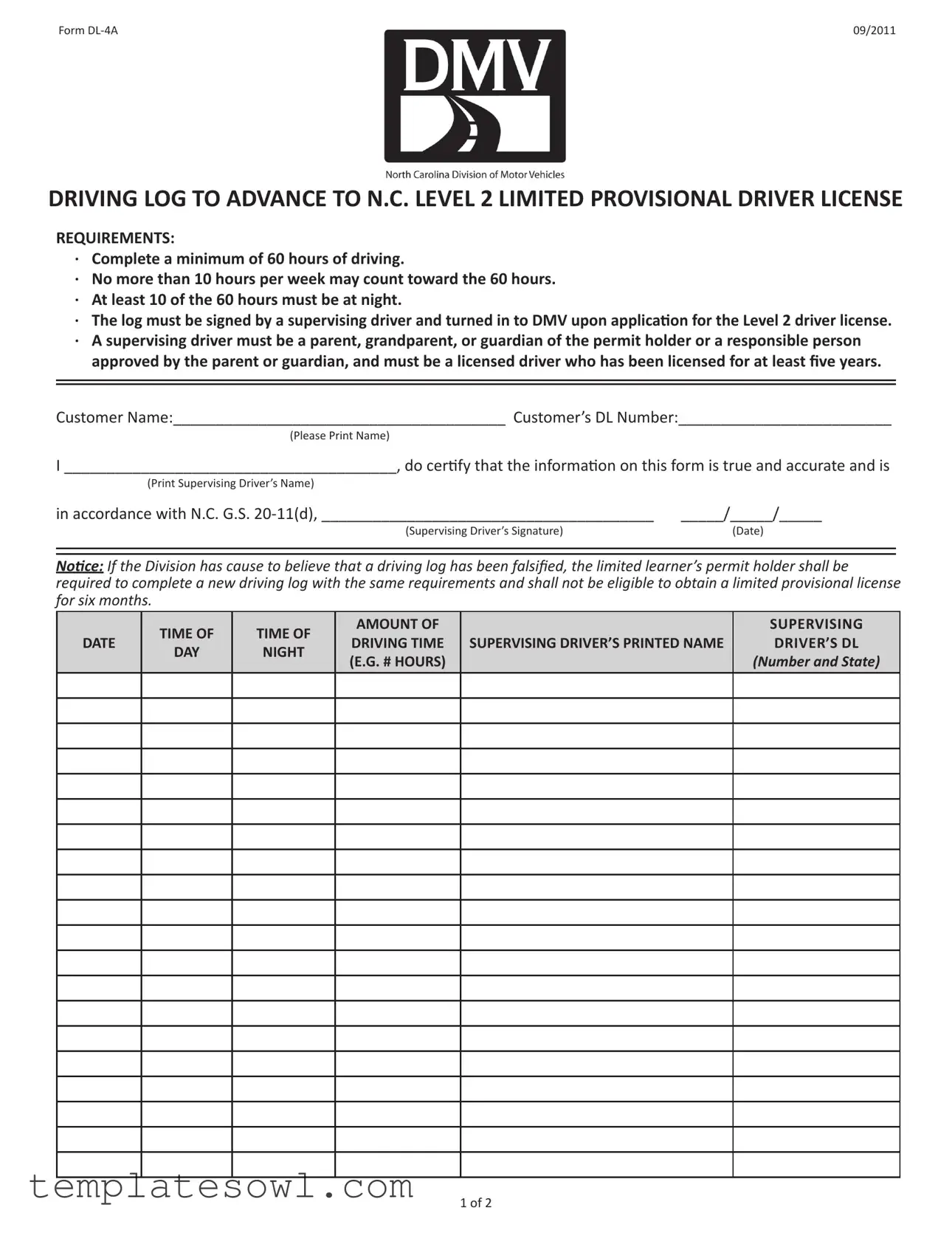 Fill Out Your Nc Dl 4A Form