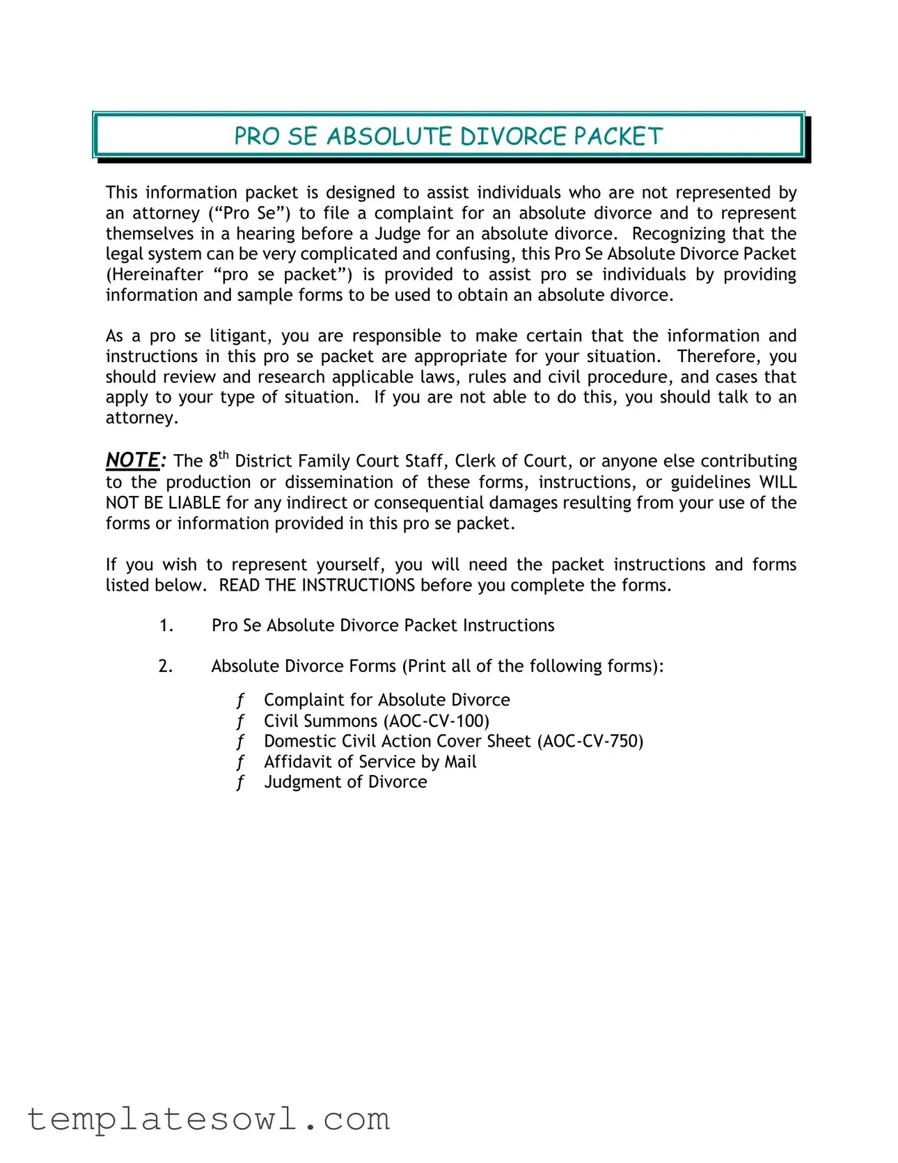 Fill Out Your Nc Pro Divorce Form