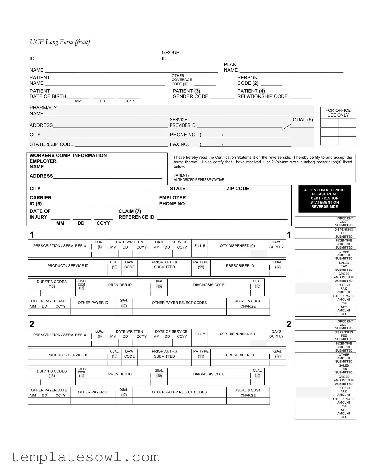 Fill Out Your Ncpdp Billing Form