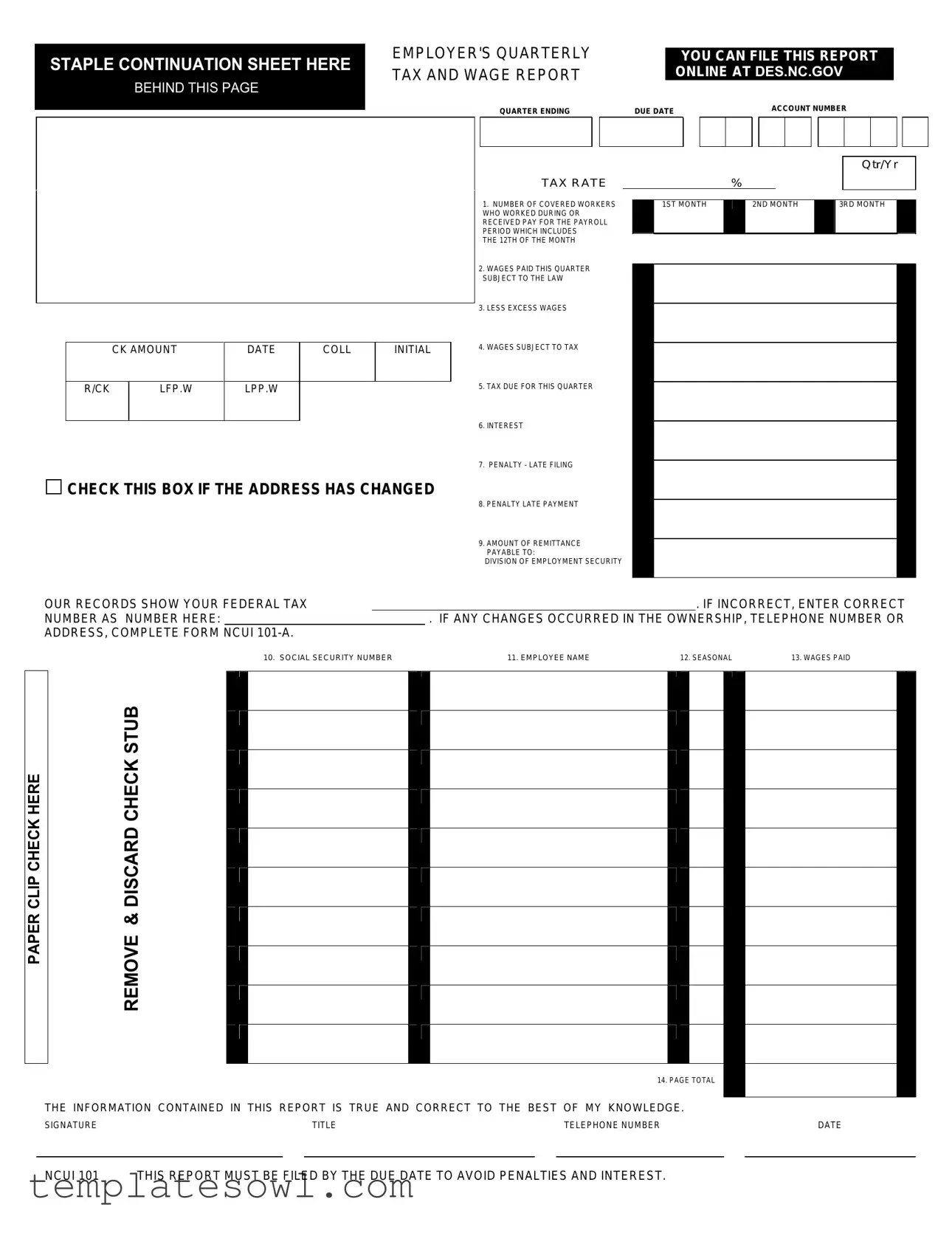 Fill Out Your Ncui 101 Form