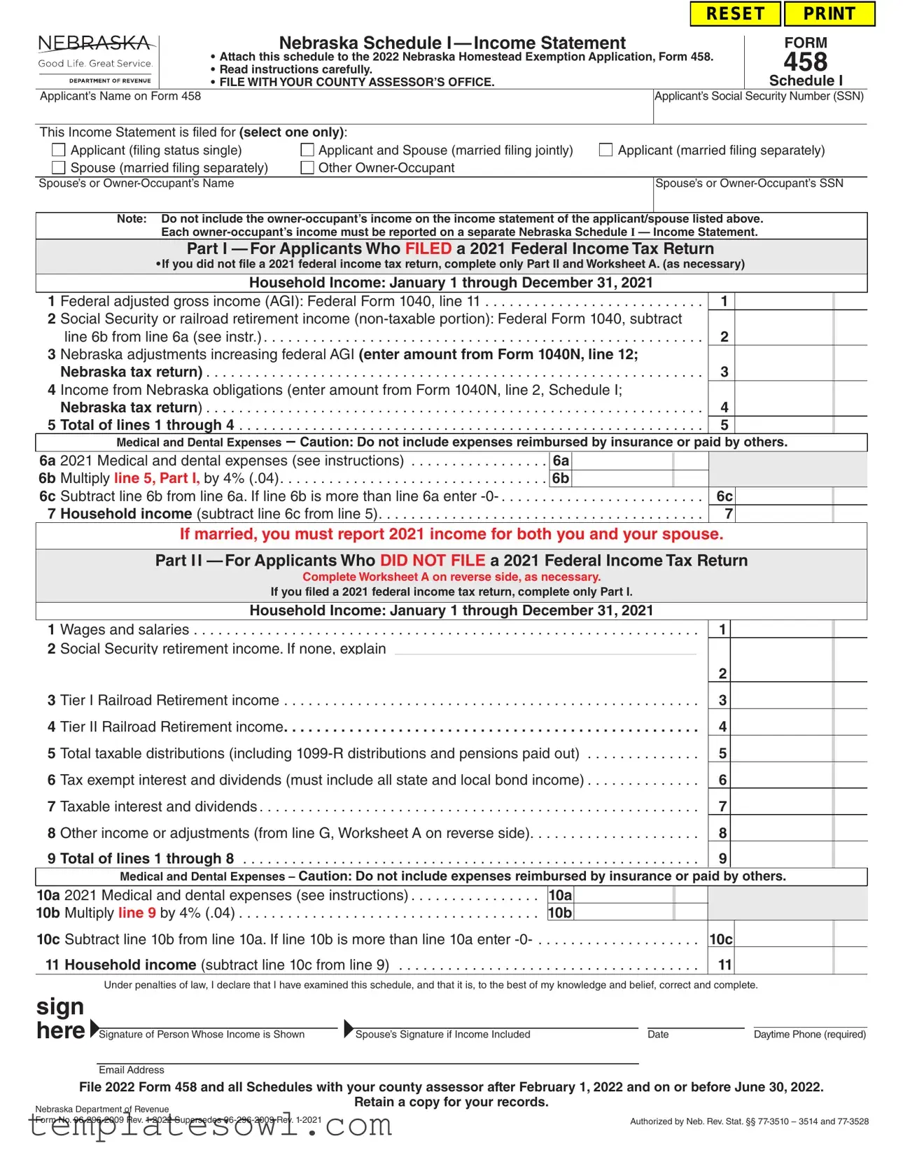 Fill Out Your Ne 458 Form