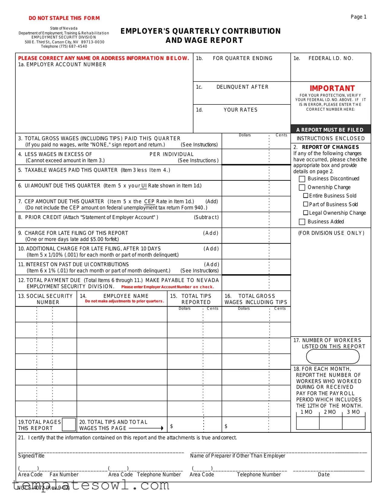 Fill Out Your Nevada Nucs 4072 Form