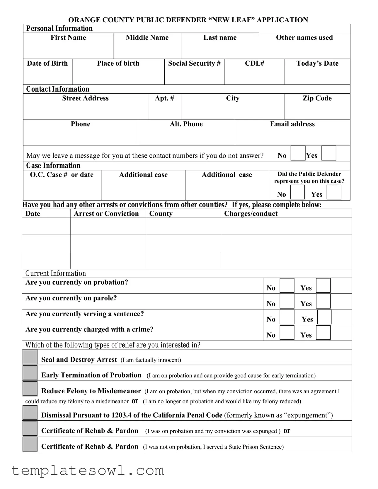 Fill Out Your New Leaf App Form