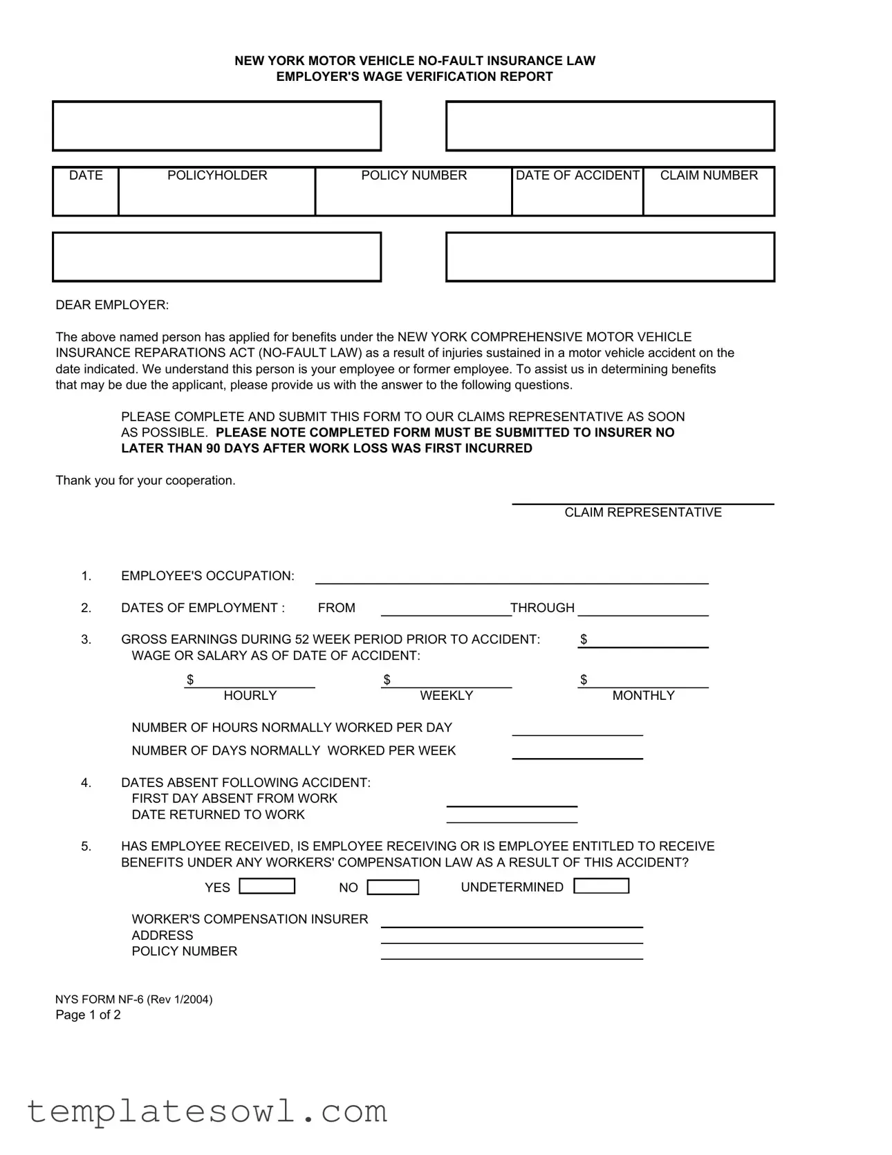 Fill Out Your Nf 6 Form