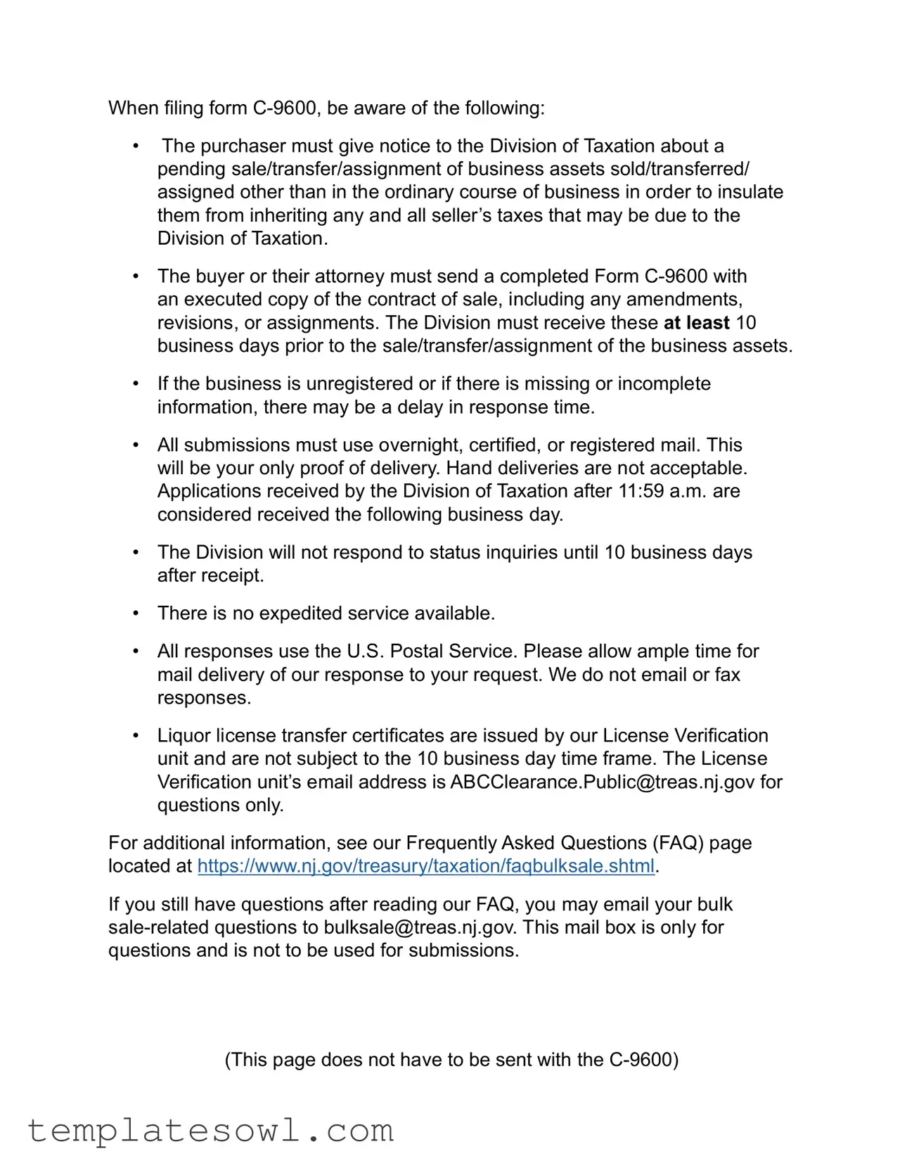 Fill Out Your Nj C 9600 Form