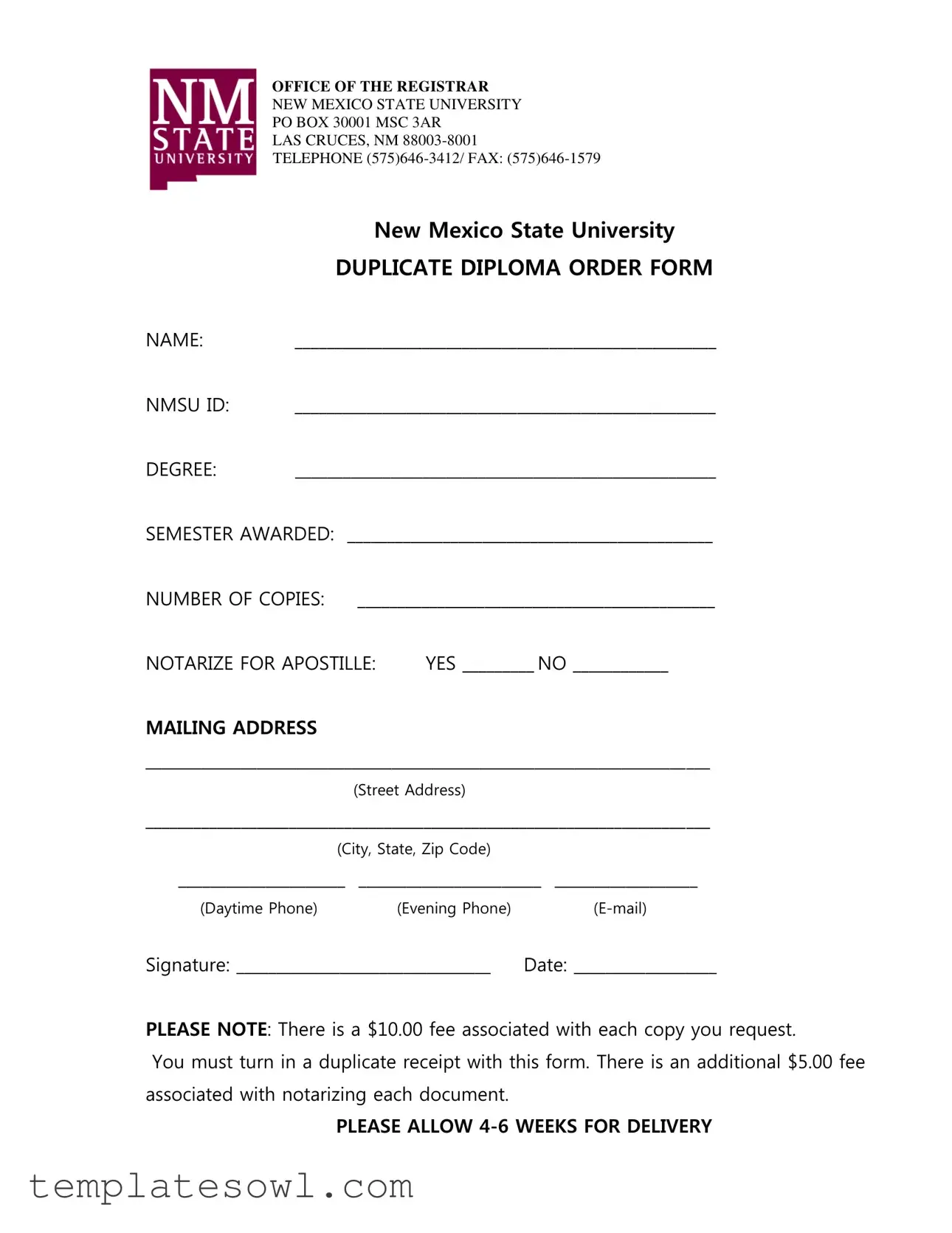 Fill Out Your Nmsu Id Form
