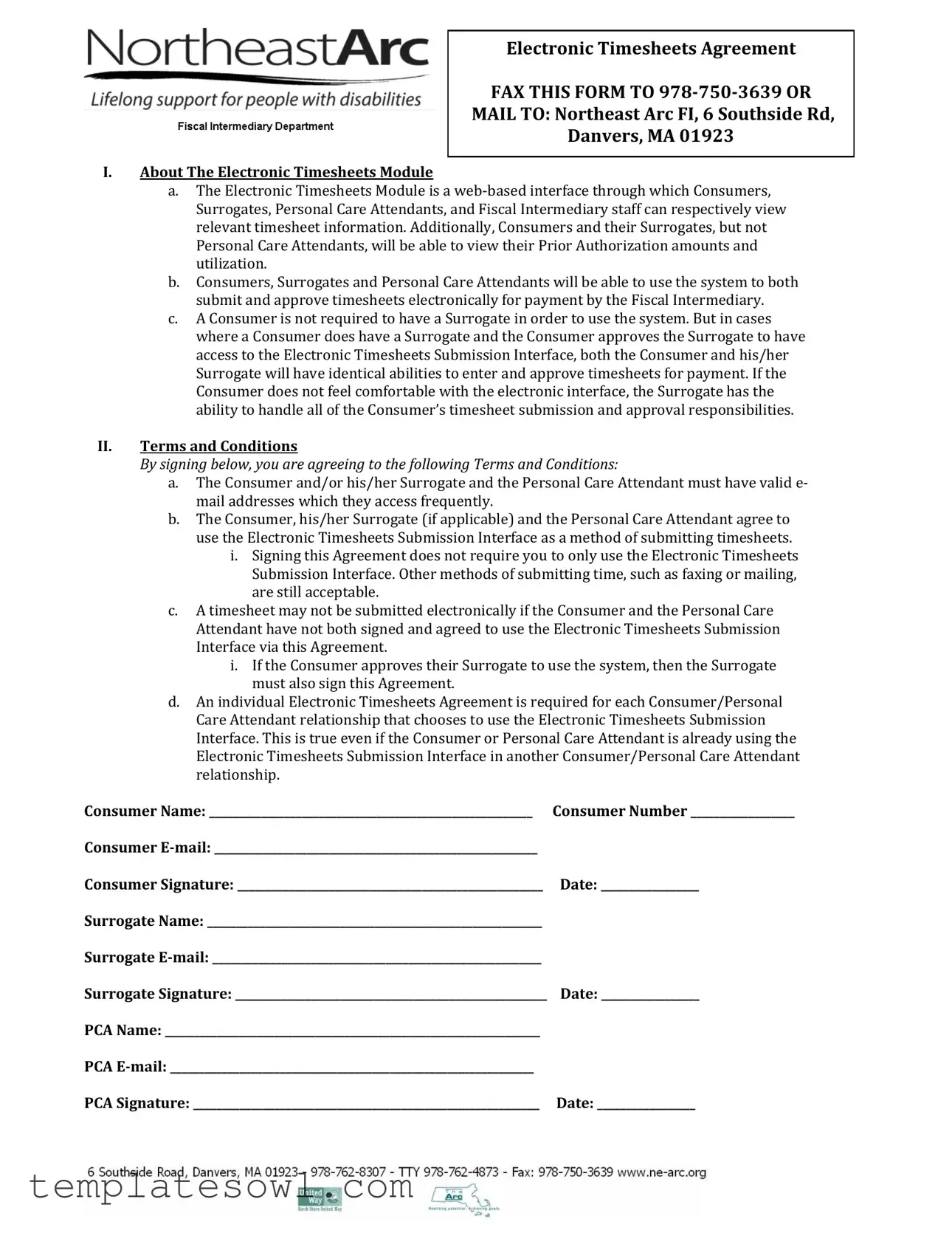 Fill Out Your Northeast Arc Electronic Form