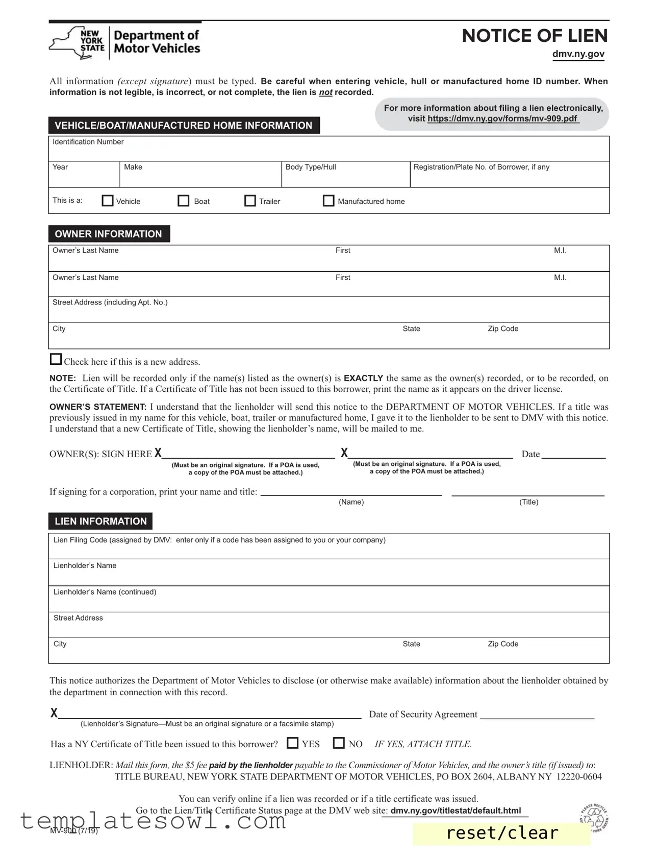 Fill Out Your Notice Lien Sale Form
