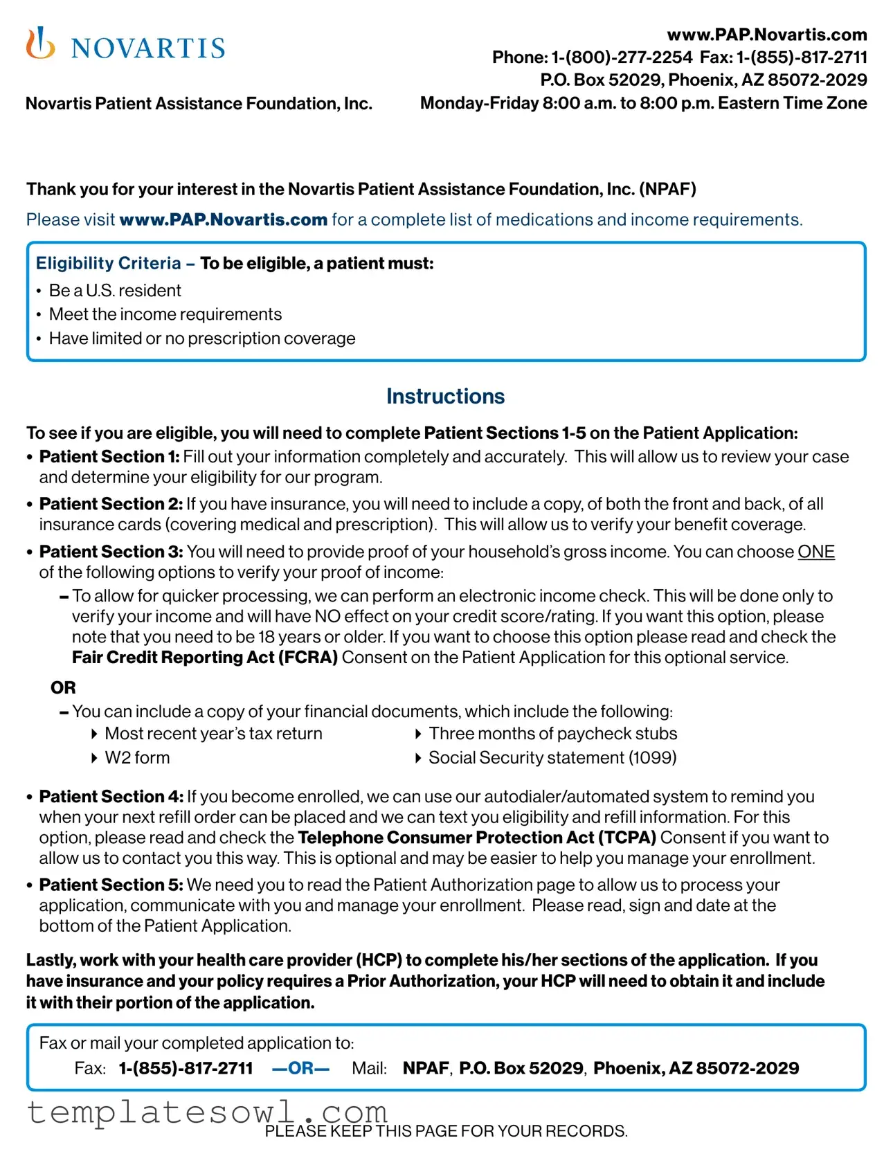 Fill Out Your Novartis Patient Assistance Form