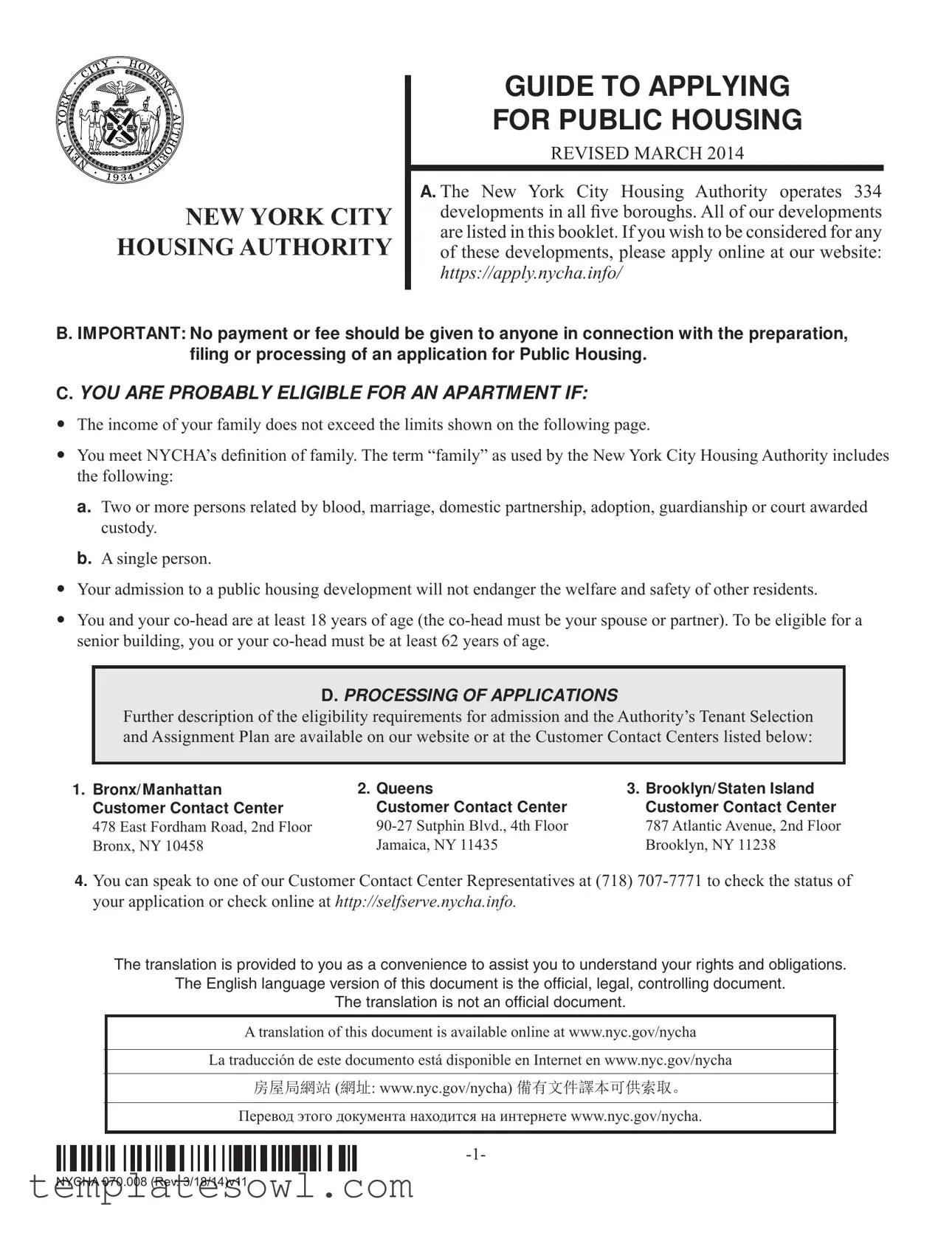 Fill Out Your Nyc Housing Application Form