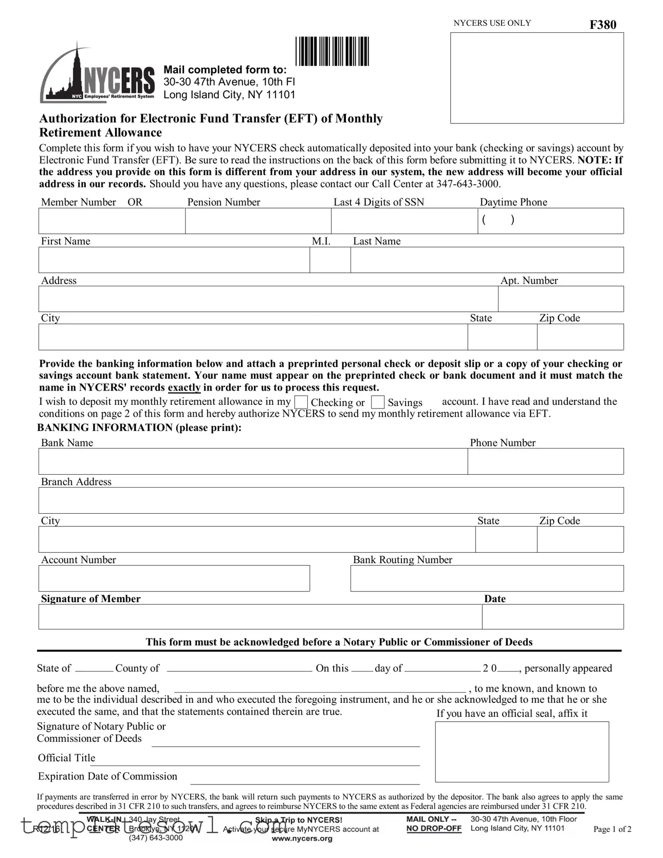 Fill Out Your Nycers 380 Form