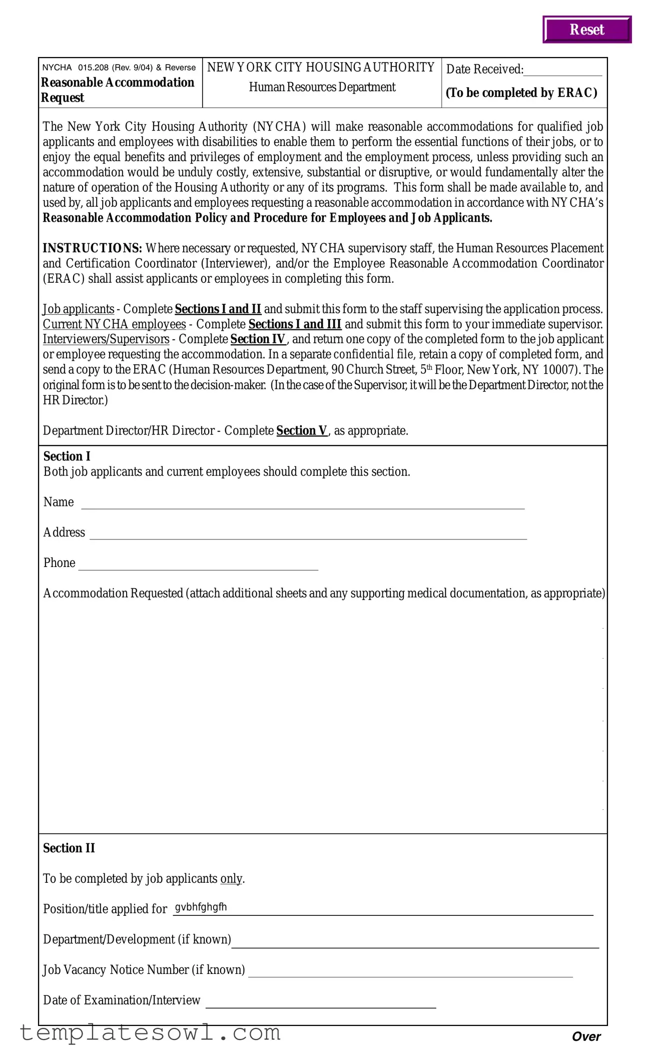 Fill Out Your Nycha Employment Application Form