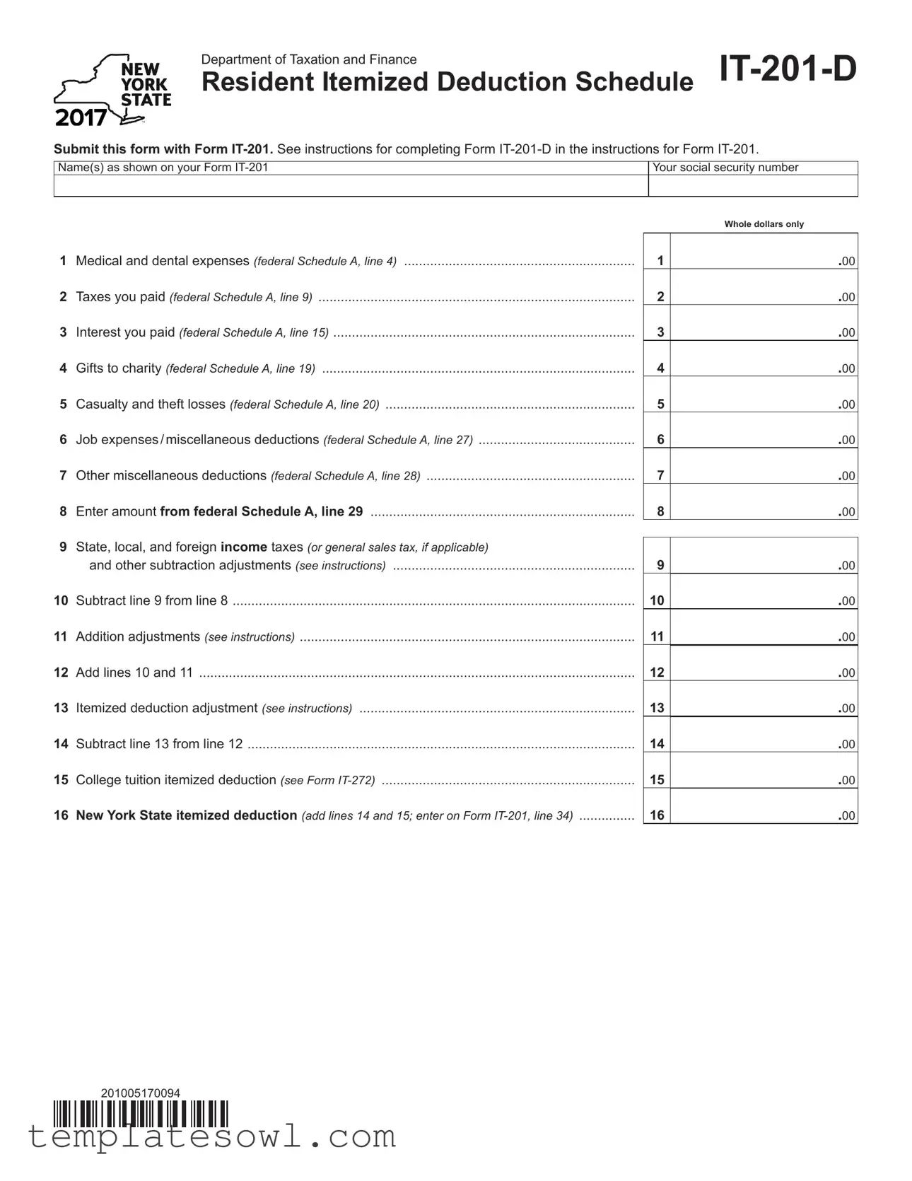 Fill Out Your Nys It 201 D Form